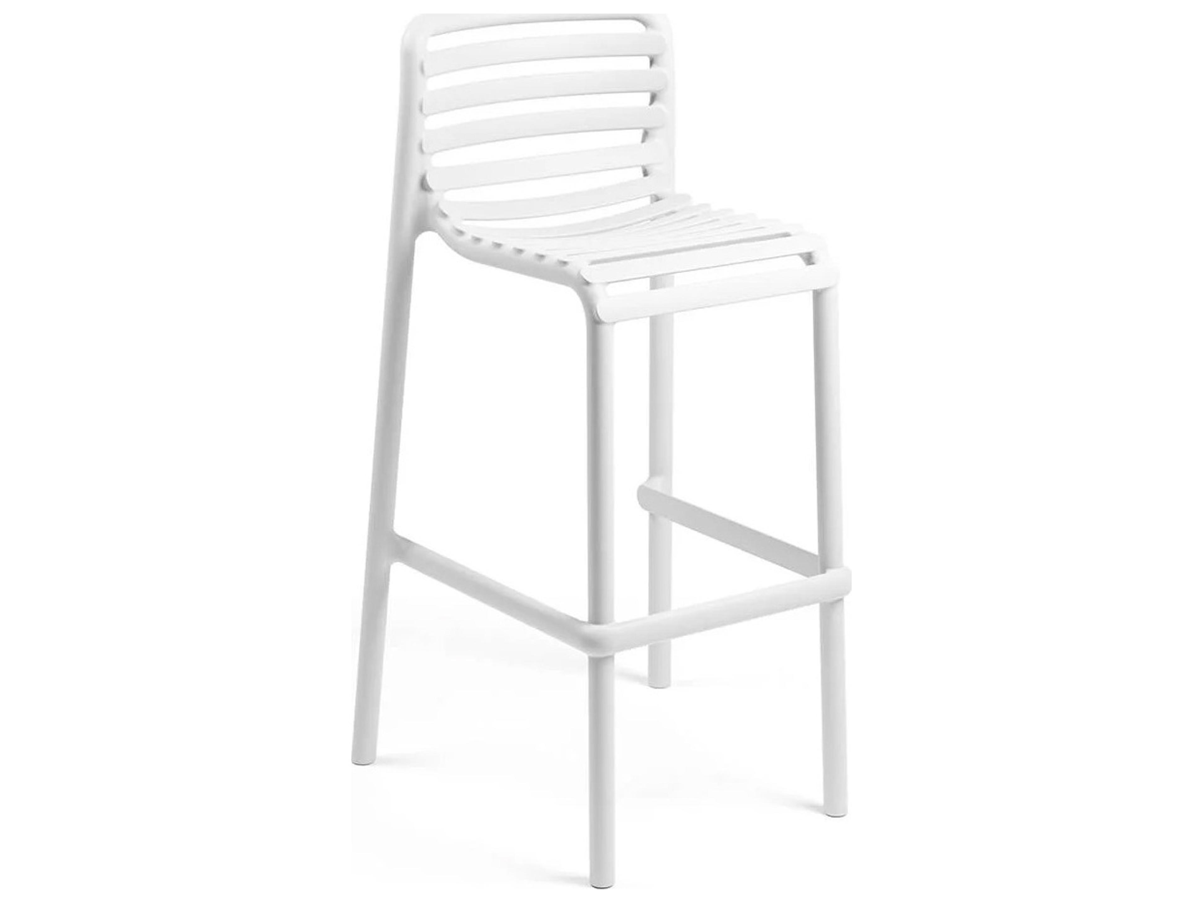 Doga Resin Bianco Stackable Outdoor Bar Stool