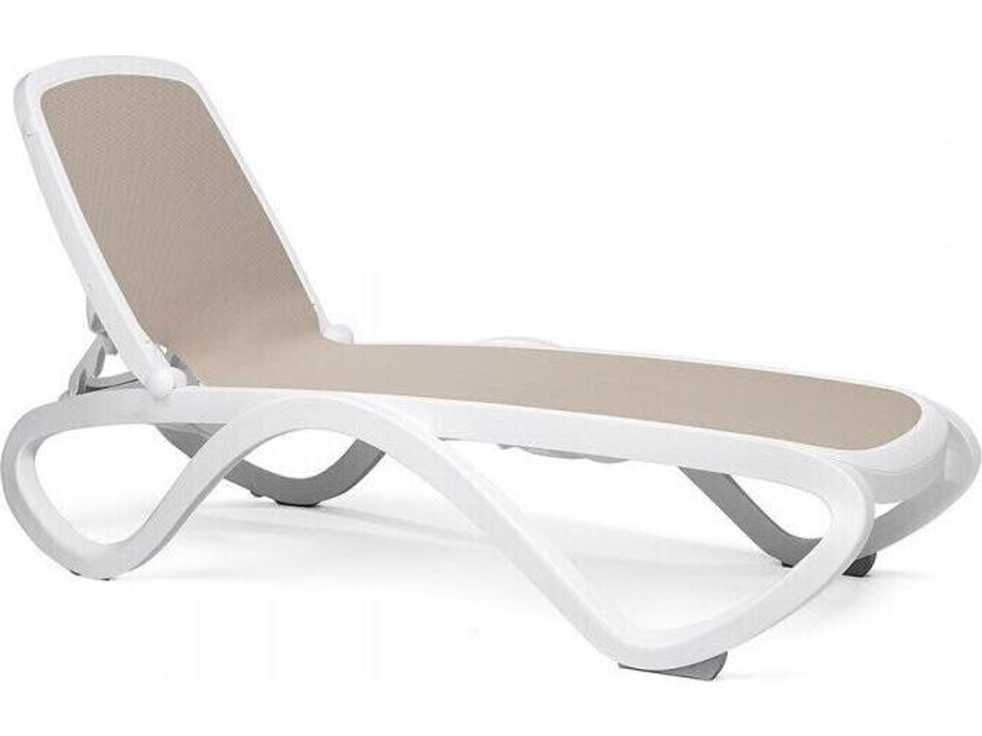 Omega Sling Resin Bianco /Tortora Outdoor Patio Chaise Lounge