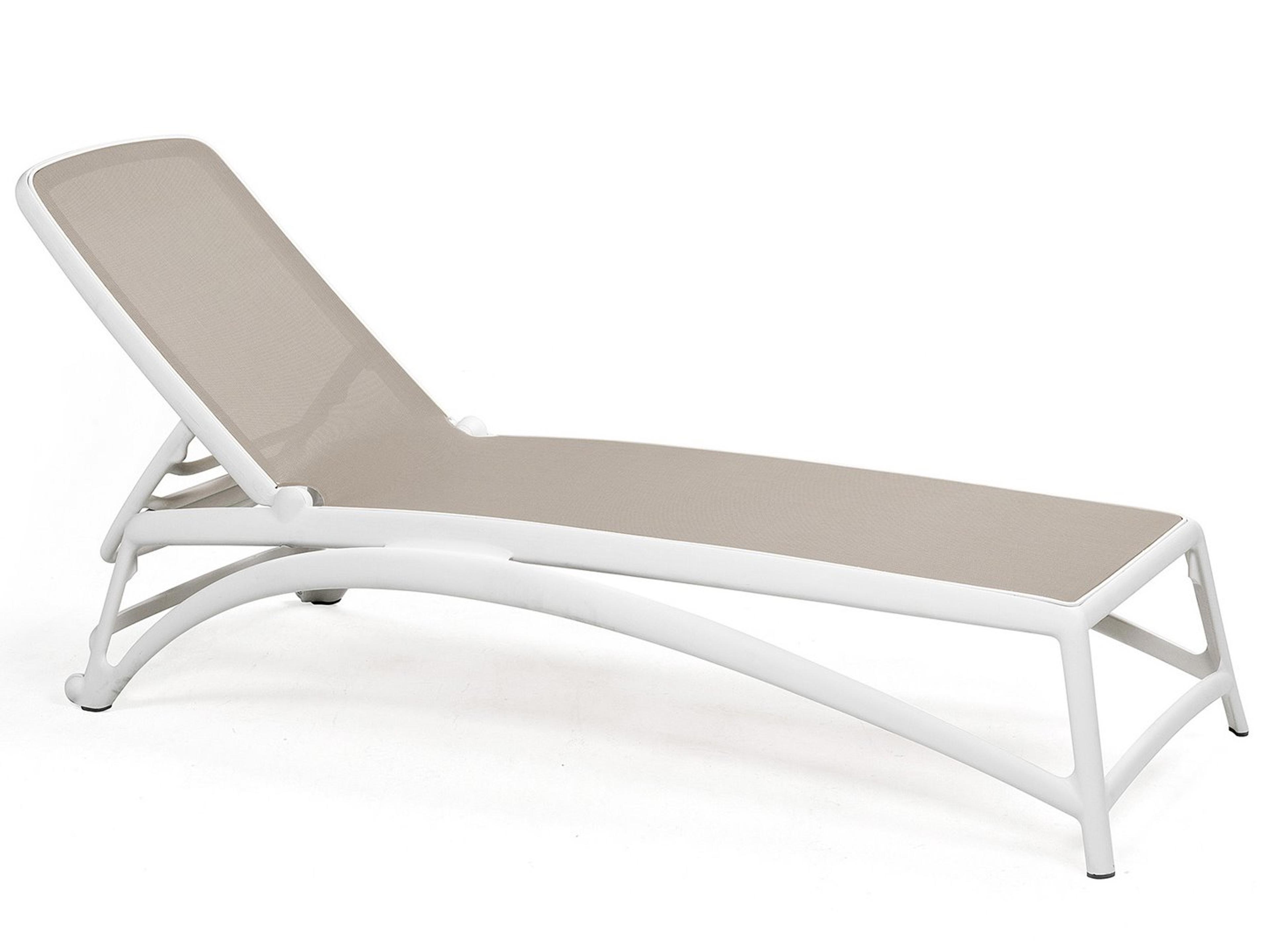 Atlantico Sling Resin Bianco/Tortora Stackable Patio Chaise Lounge