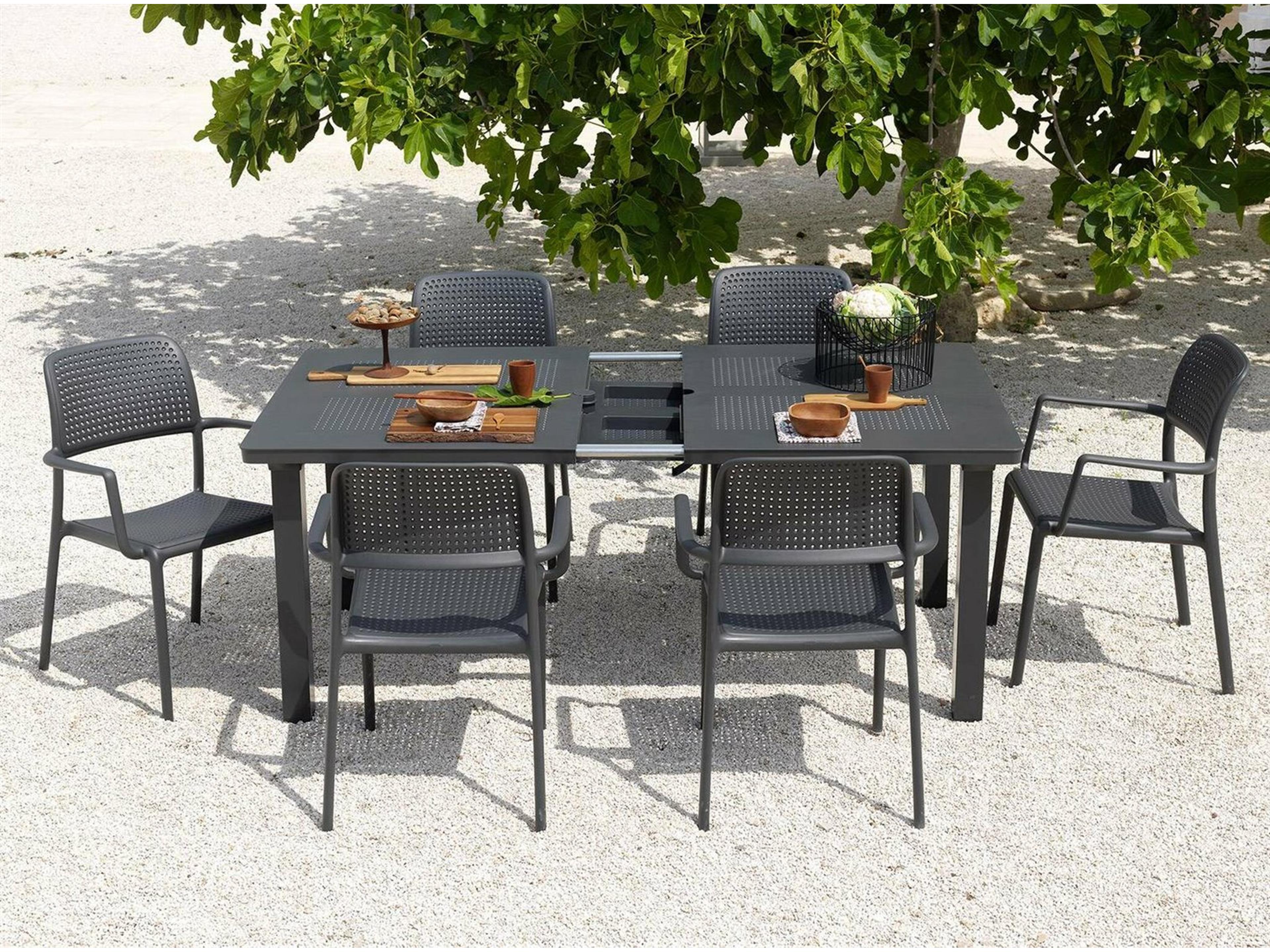 Bora Resin Antracite Outdoor Patio Dining Set