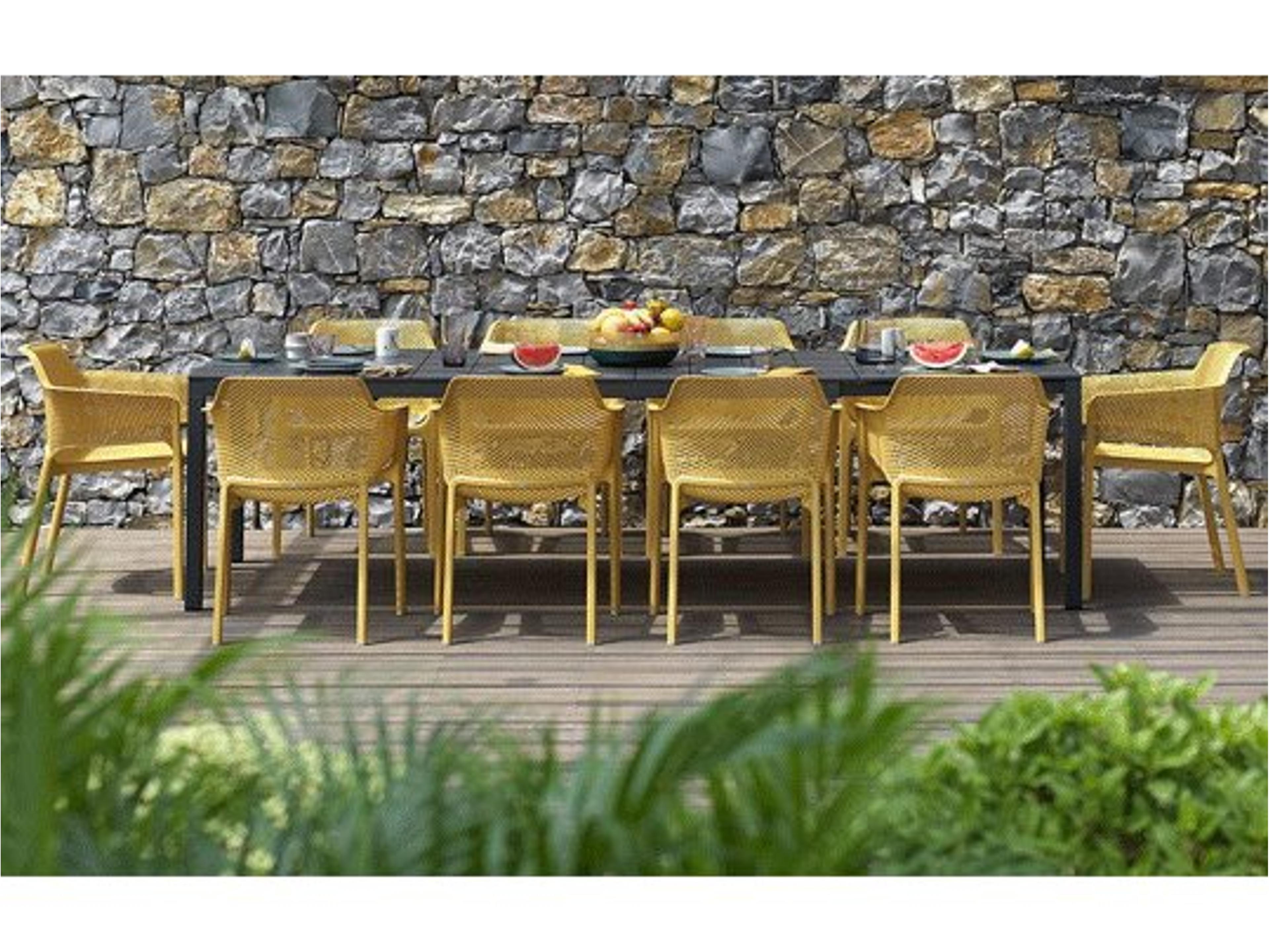 NET Resin Senape/Antracite Outdoor Dining Set