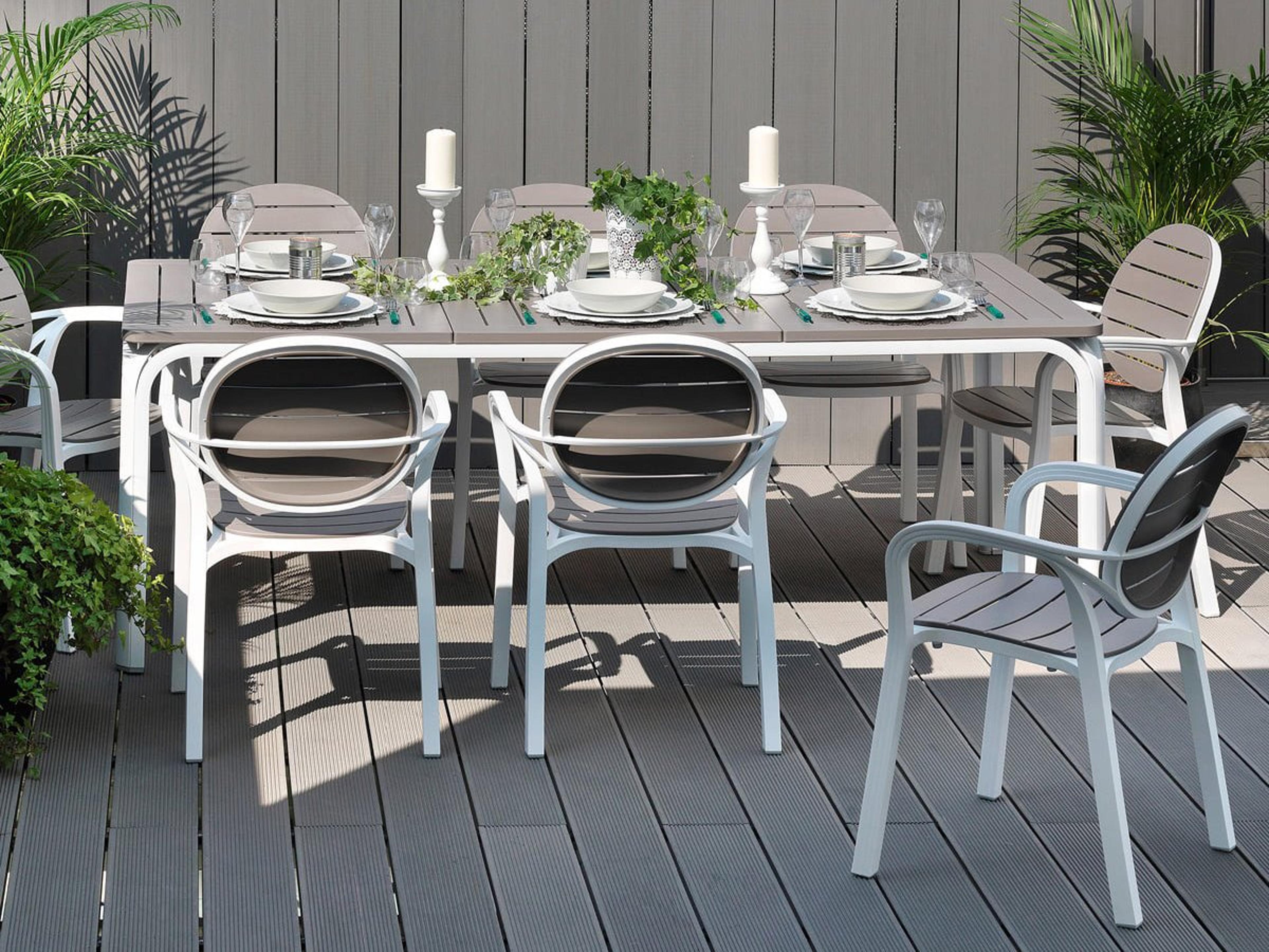 Palma Resin Bianco / Tortora Outdoor Dining Set