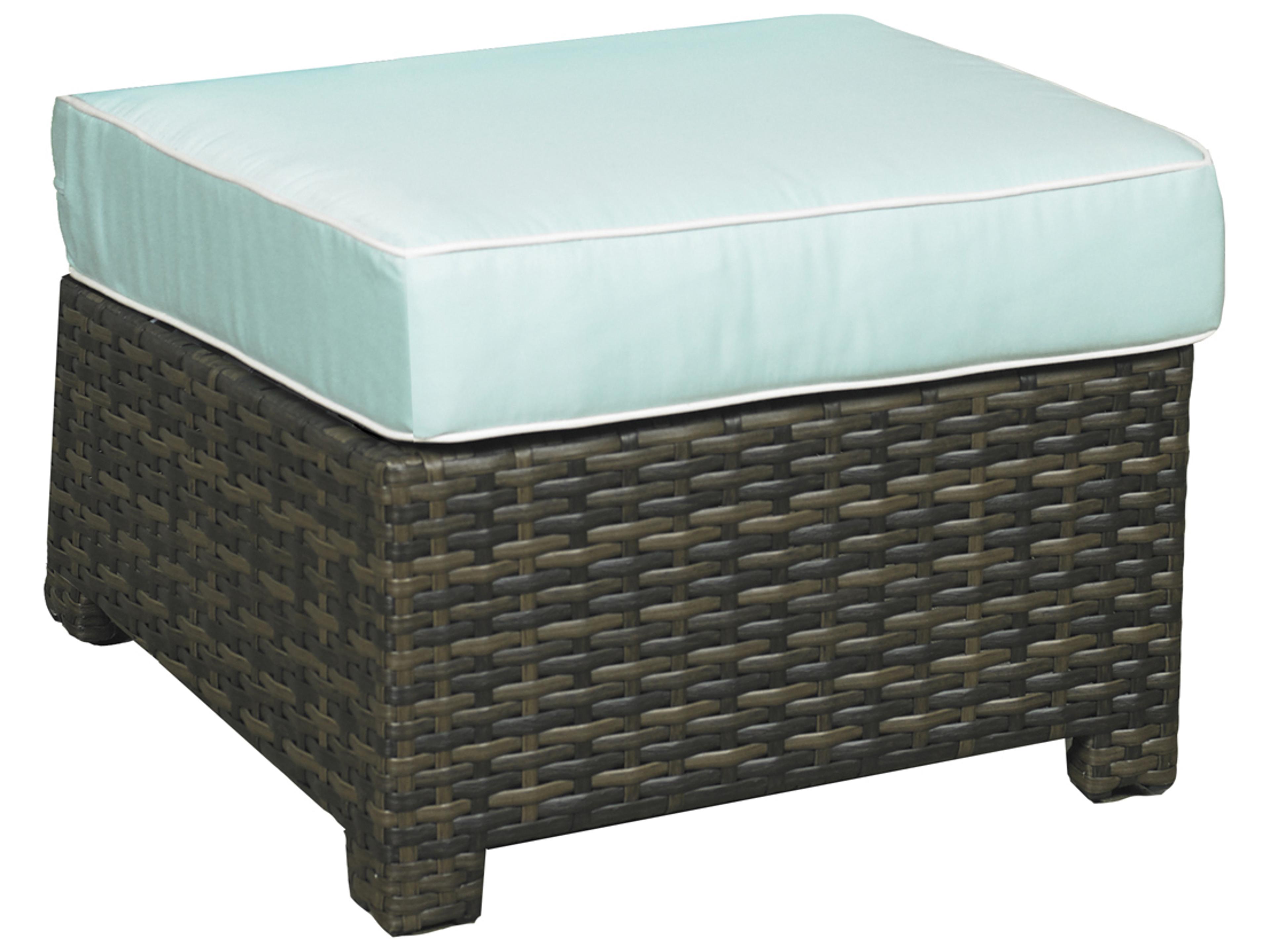 Brookside Wicker Rye Square Ottoman