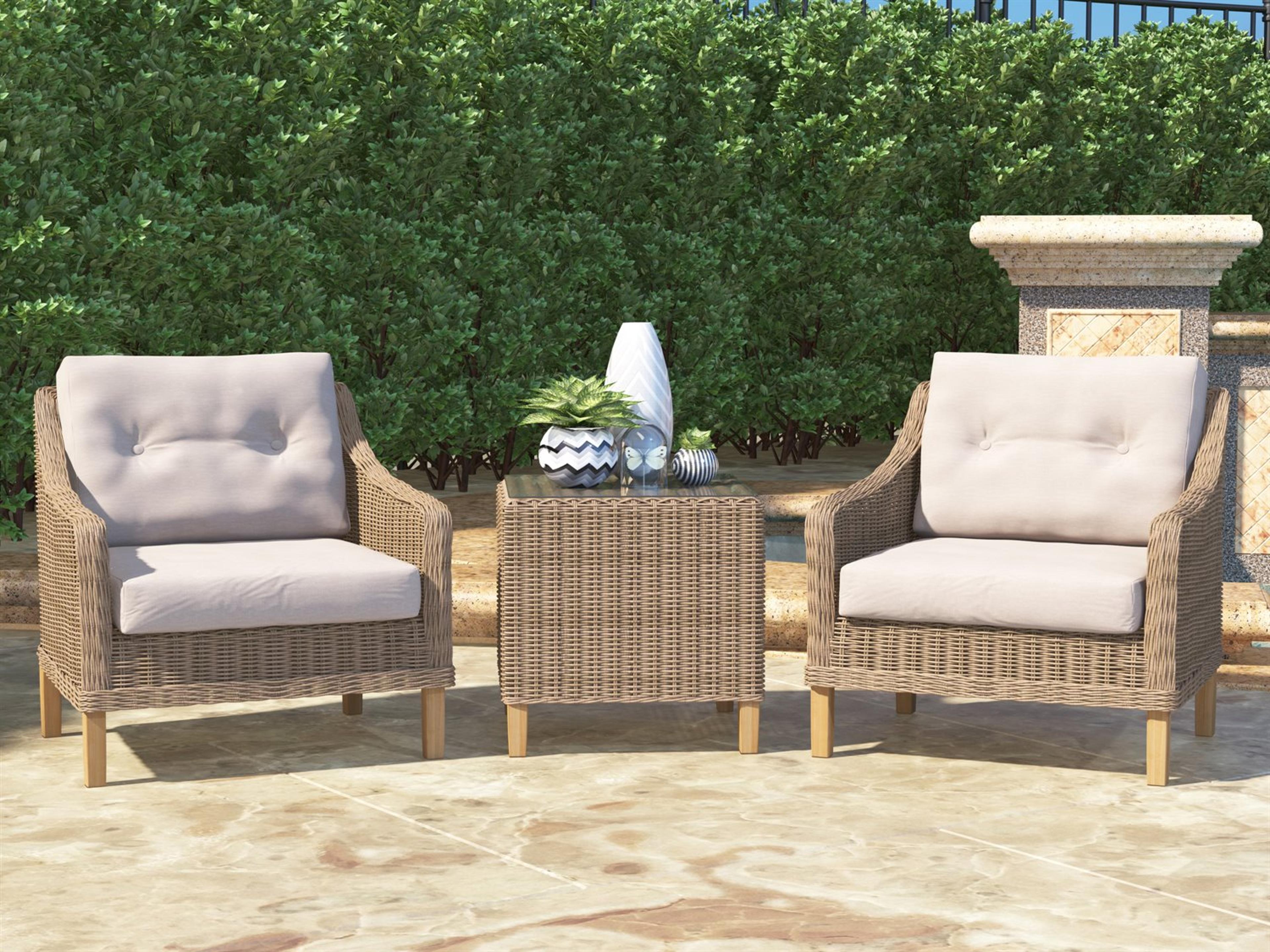 Carlisle Wicker Alabaster 3 Piece Lounge Set
