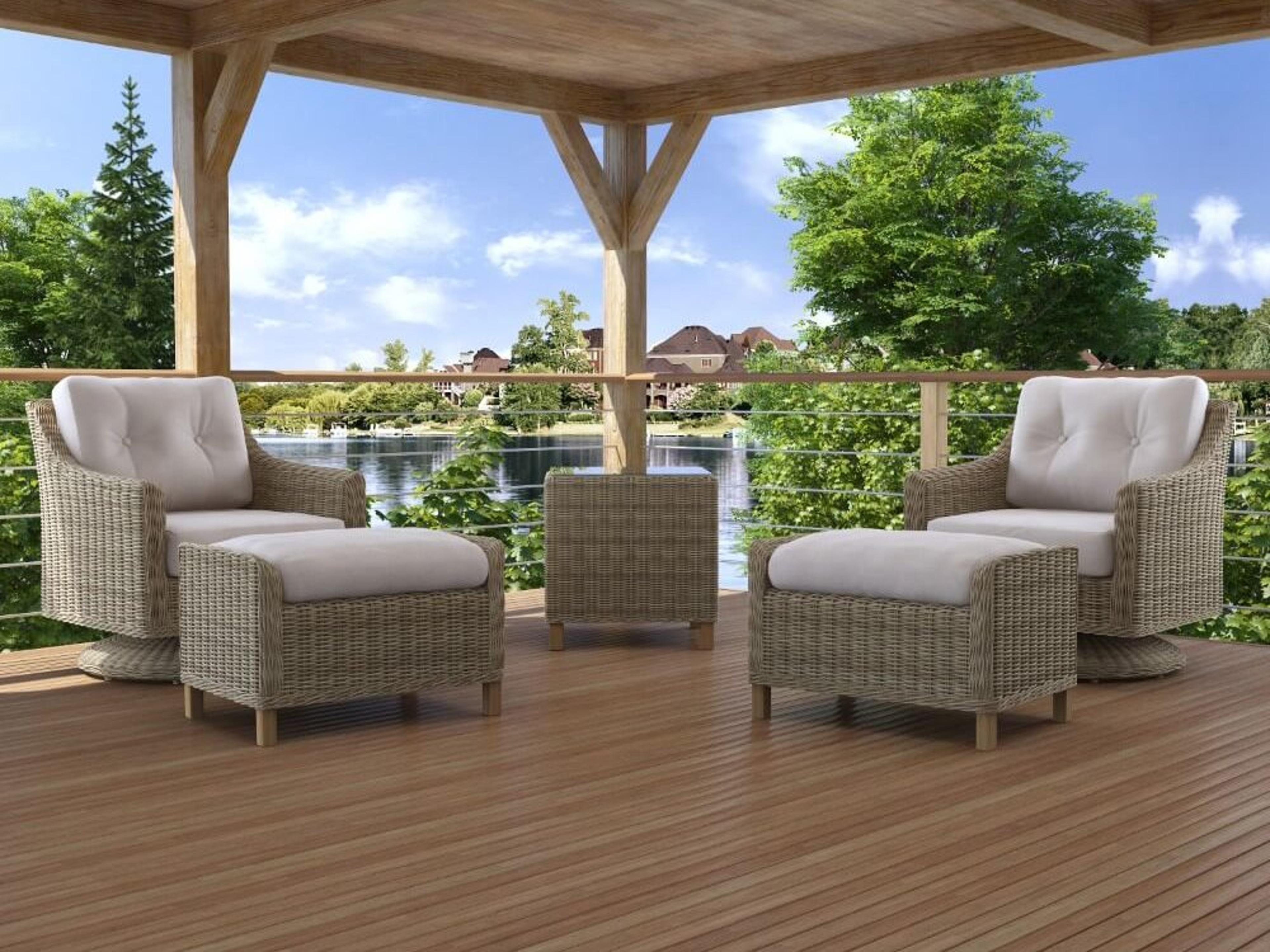 Carlisle Wicker Alabaster 5 Piece Lounge Set