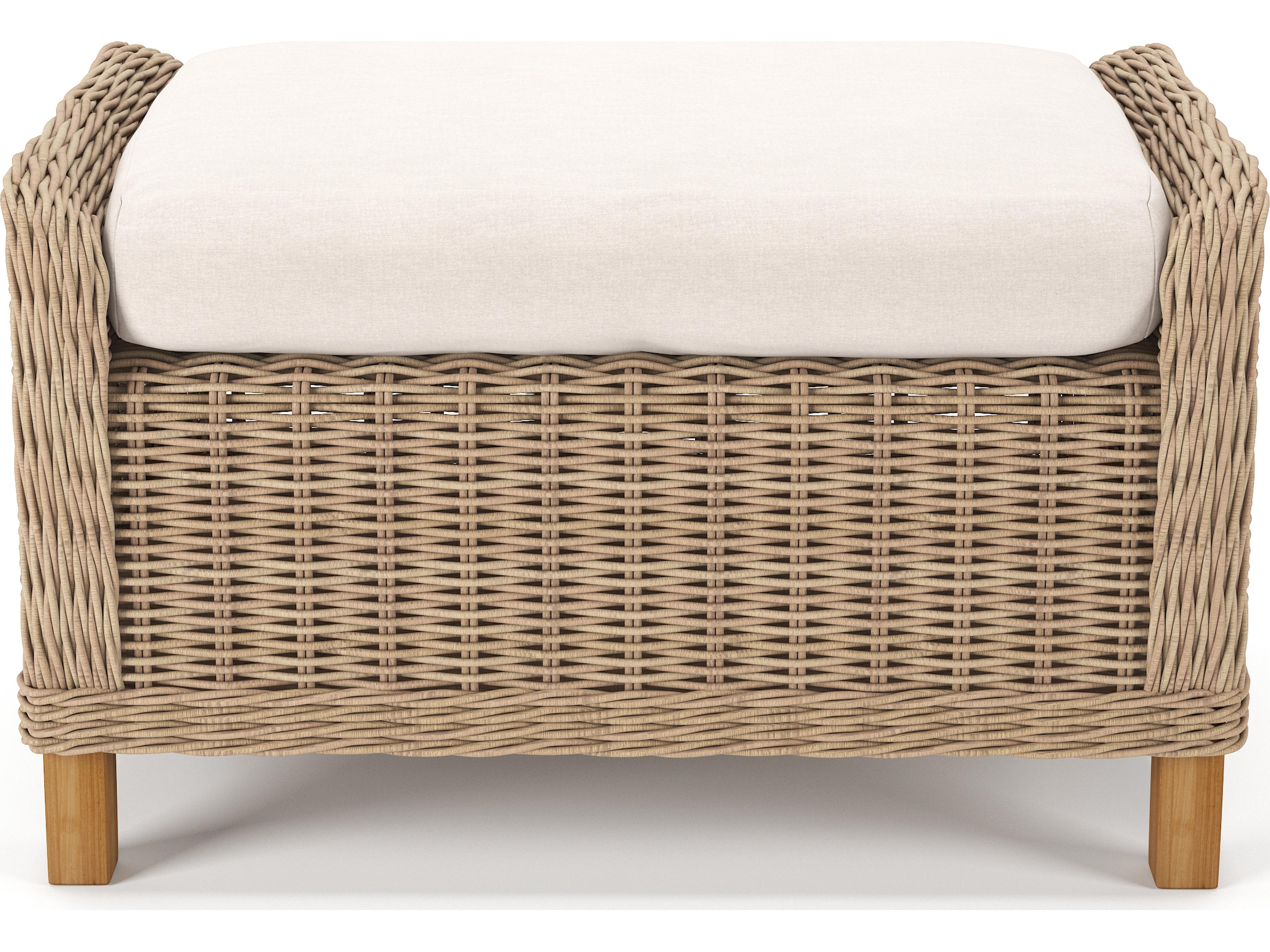 Carlisle Wicker Alabaster Ottoman