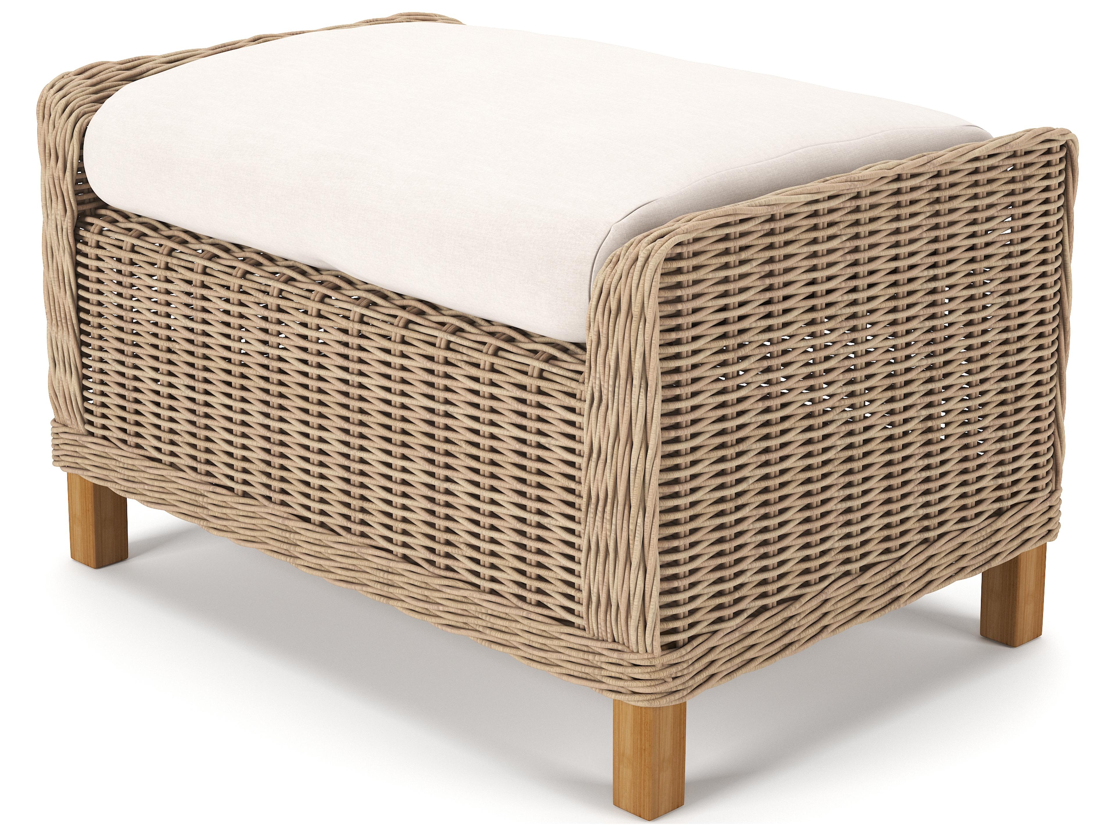 Forever Patio Carlisle Wicker Alabaster Ottoman
