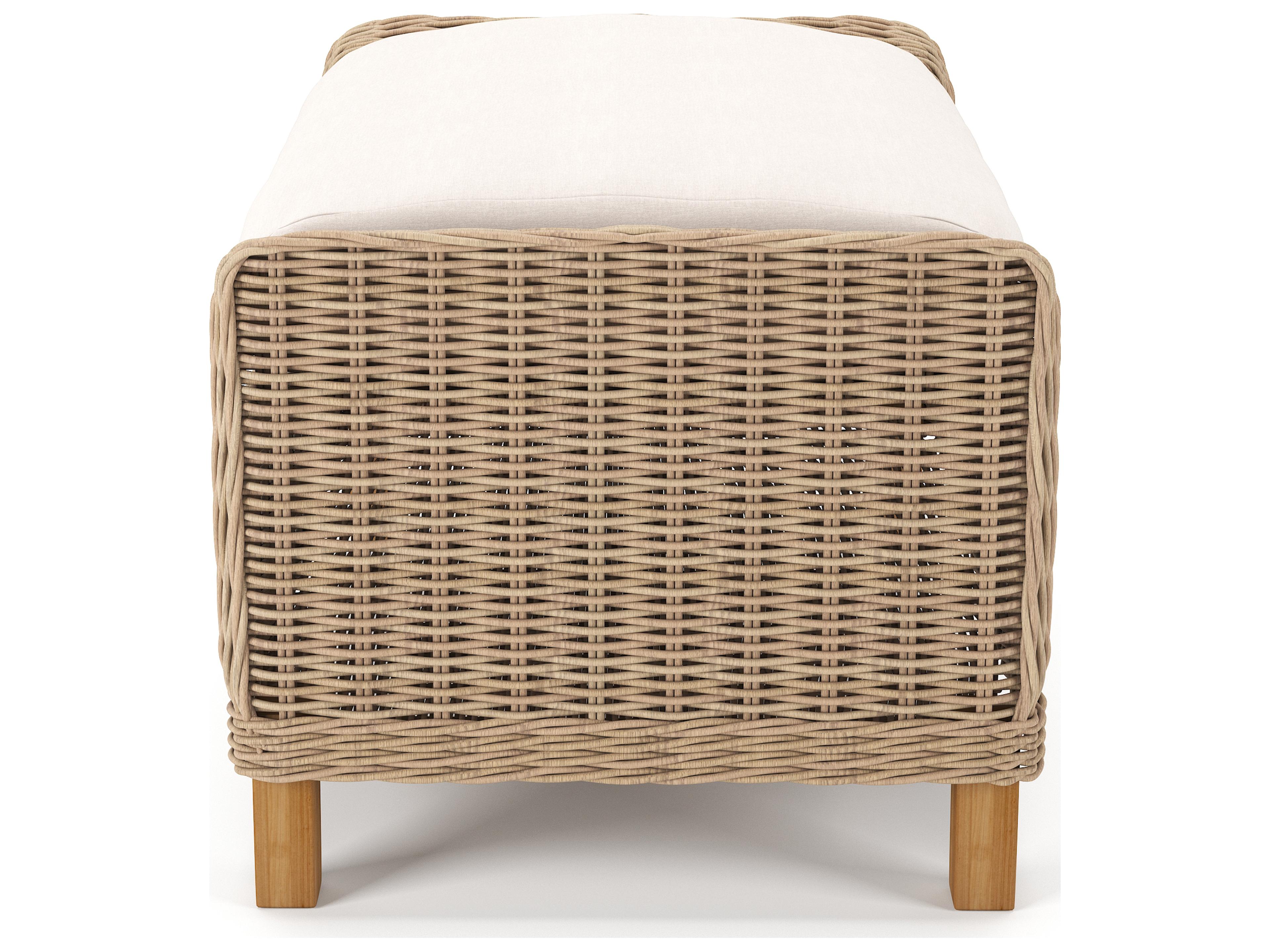 Forever Patio Carlisle Wicker Alabaster Ottoman