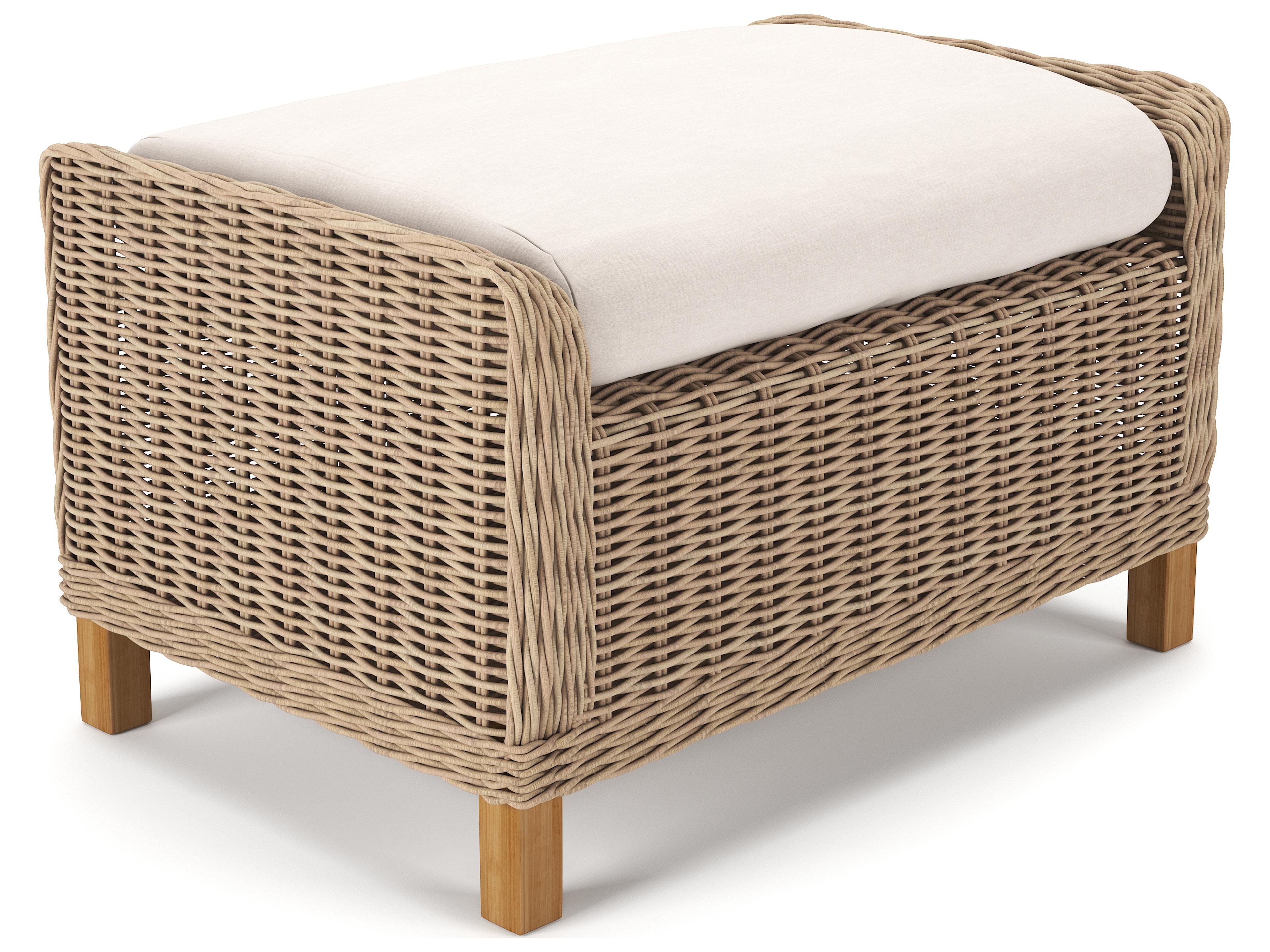 Forever Patio Carlisle Wicker Alabaster Ottoman