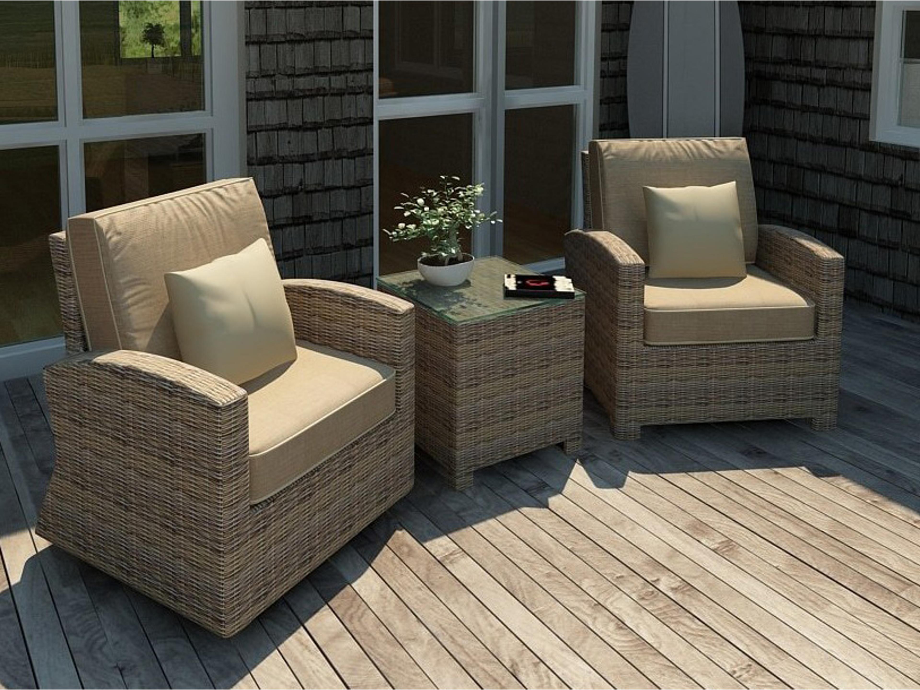Cypress Wicker Heather Thick 3 Piece Lounge Set
