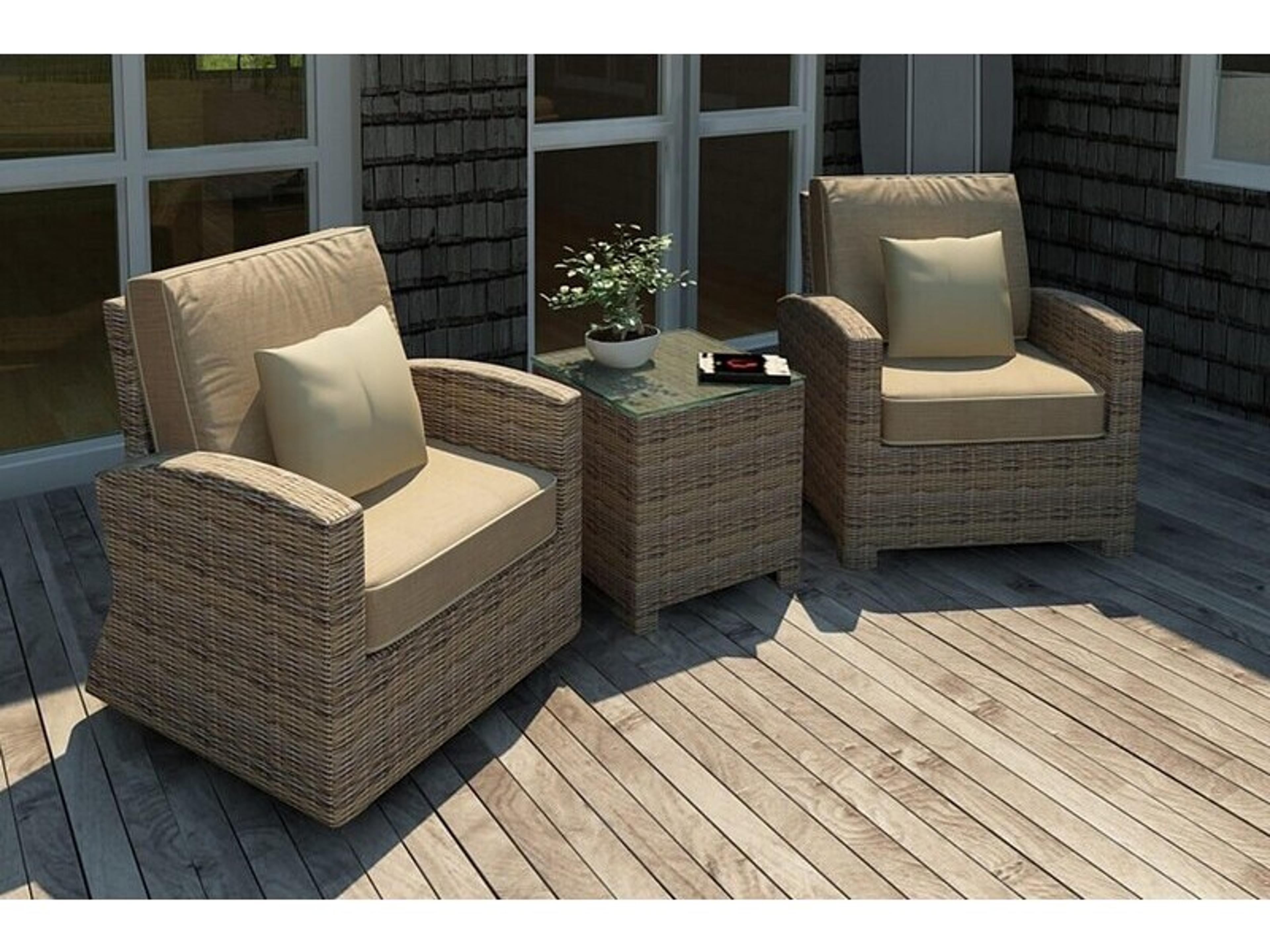 Cypress Wicker Heather Thick 3 Piece Lounge Set