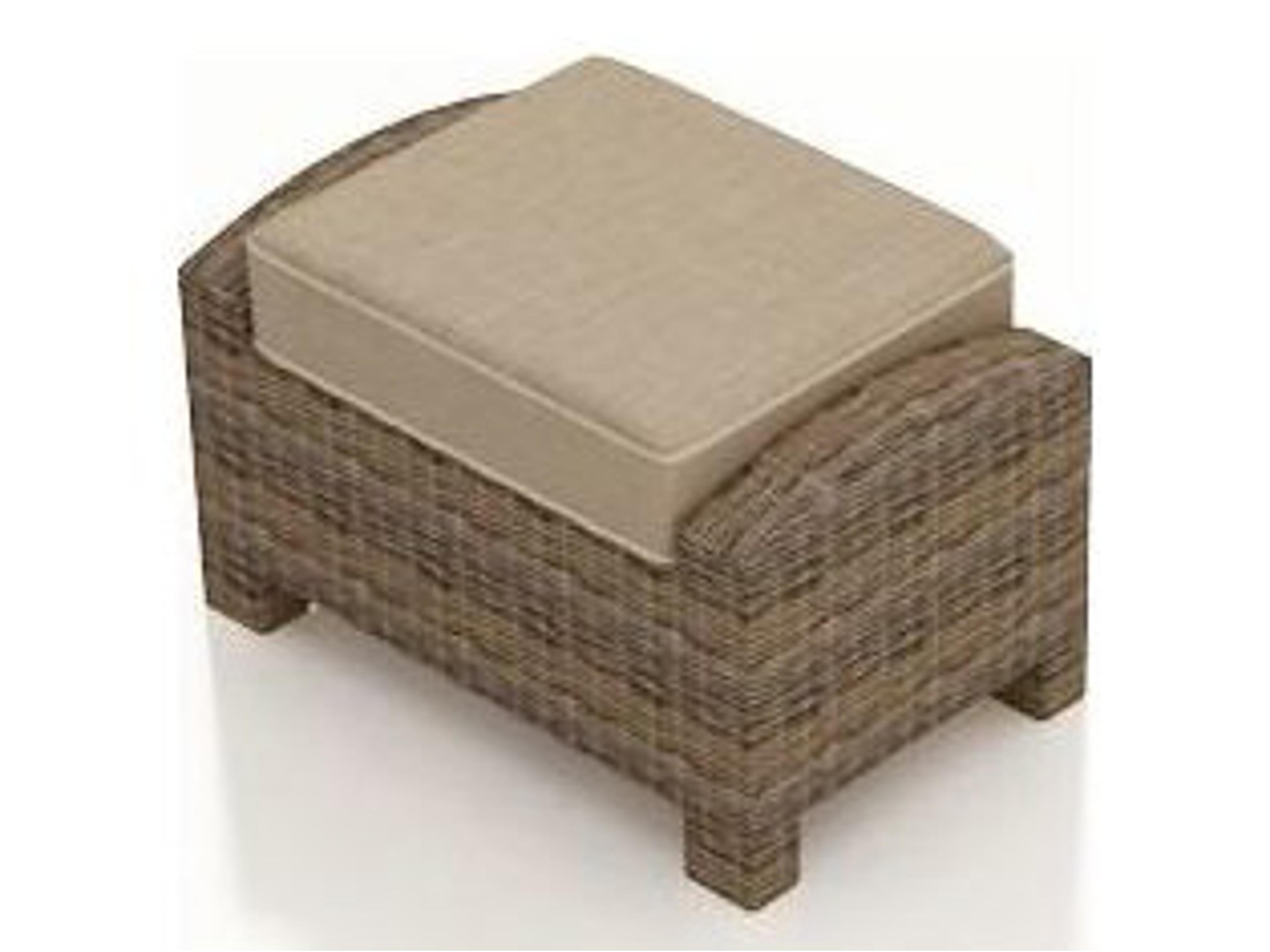 Cypress Wicker Heather Thick Rectangular Ottoman