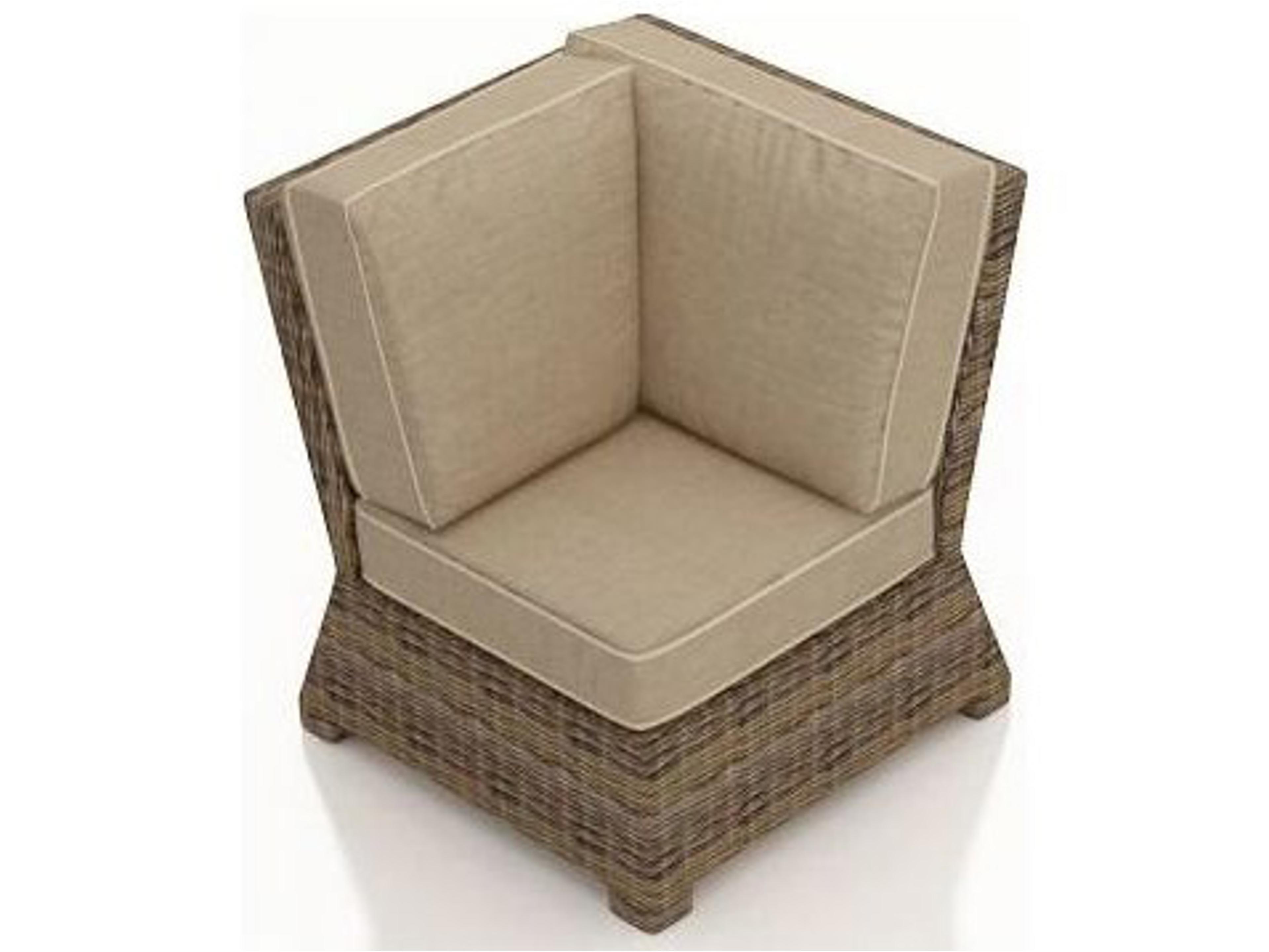 Cypress Wicker Heather Thick Corner Lounge Chair