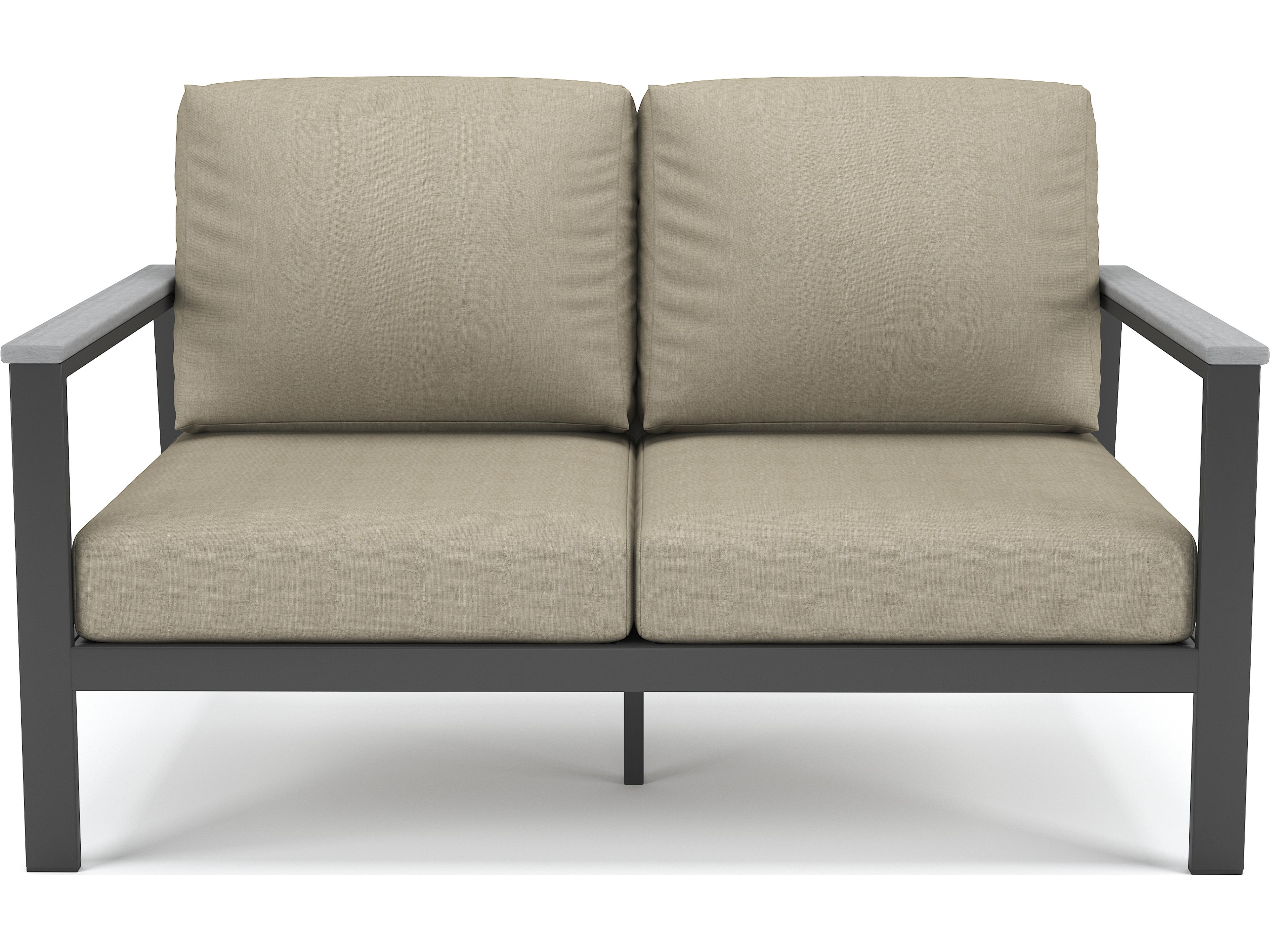 Hanover Slat Aluminum Loveseat with Polytuf Arm