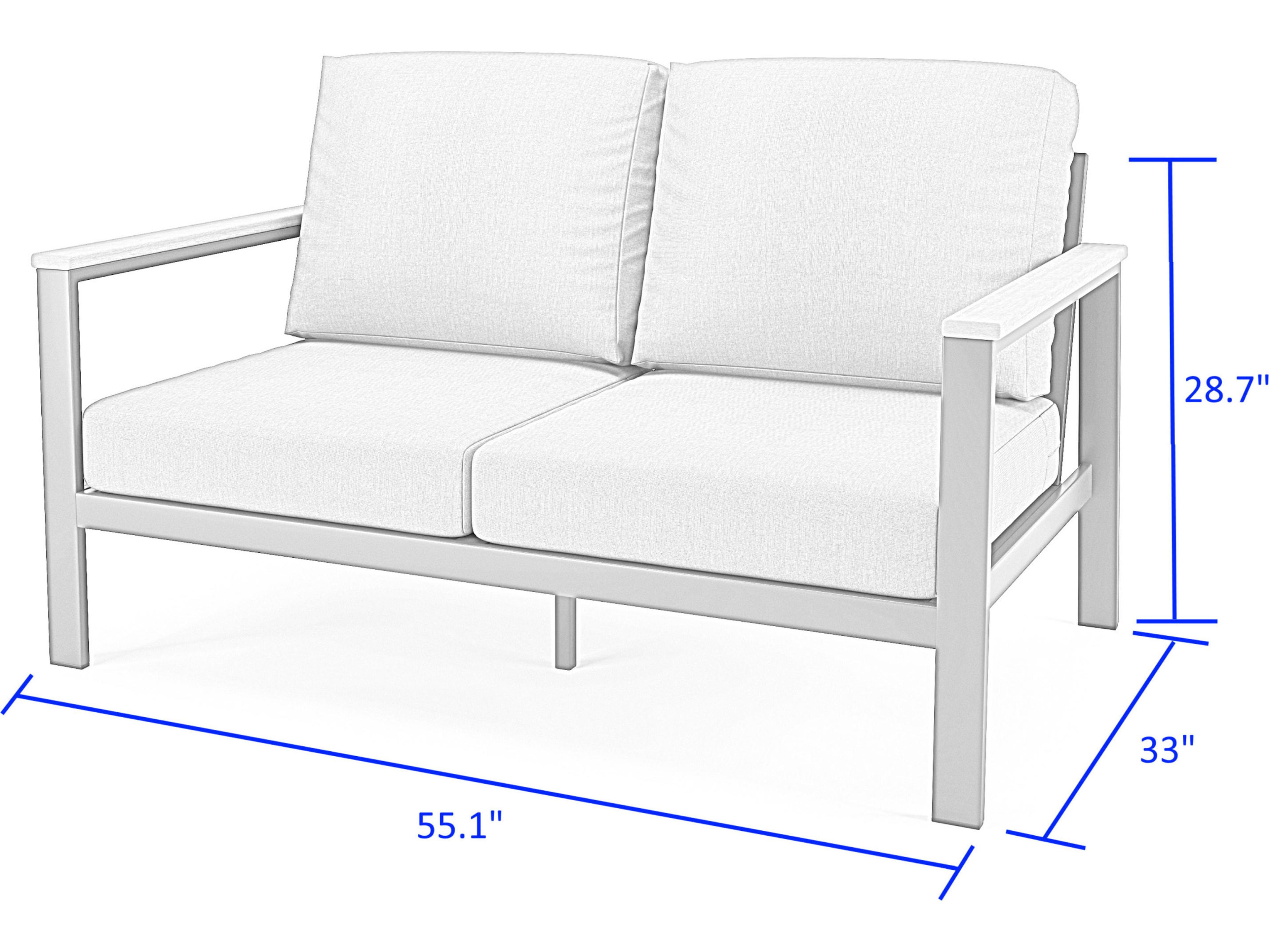 Forever Patio Hanover Slat Aluminum Loveseat with Polytuf Arm