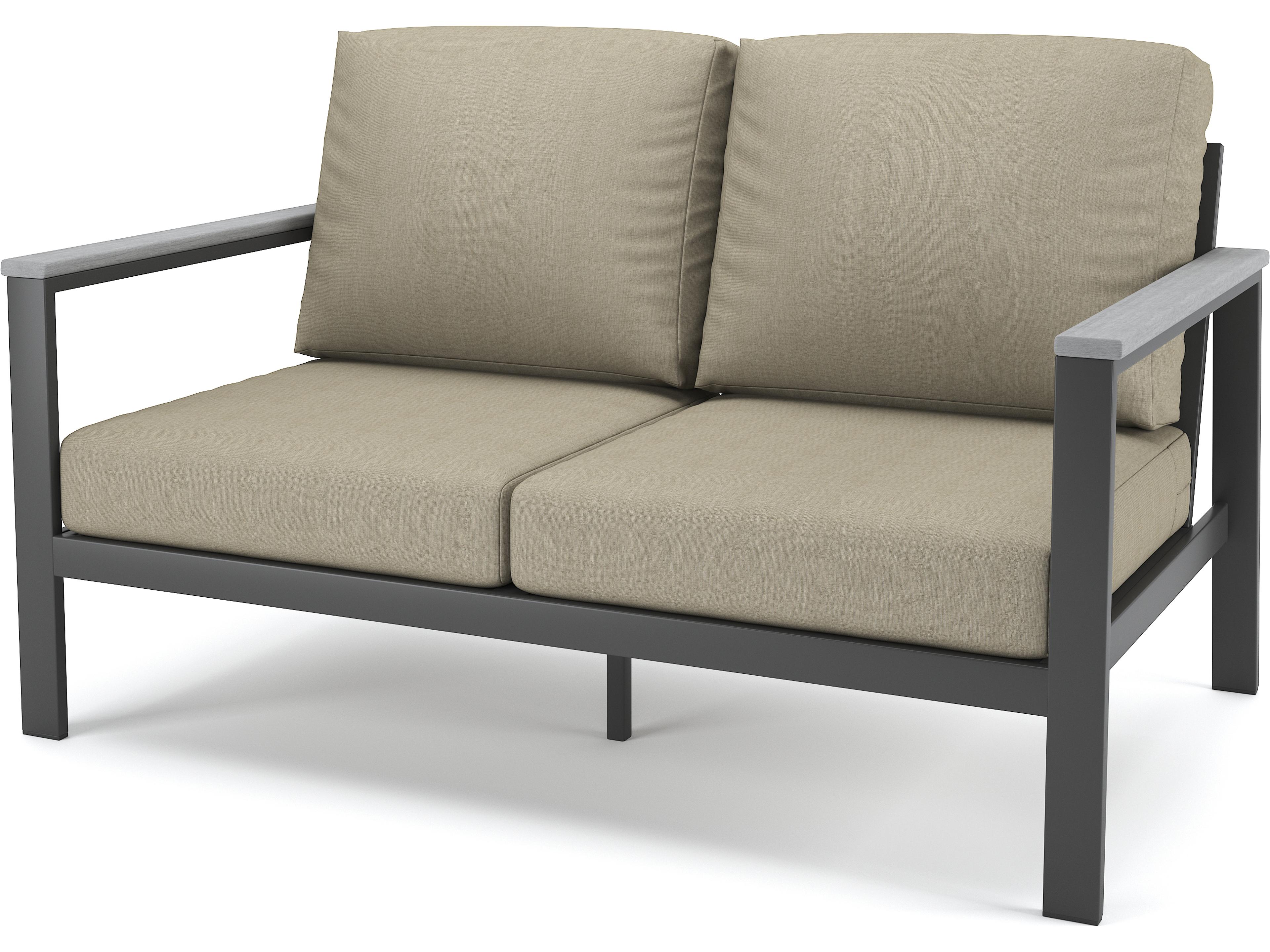 Forever Patio Hanover Slat Aluminum Loveseat with Polytuf Arm
