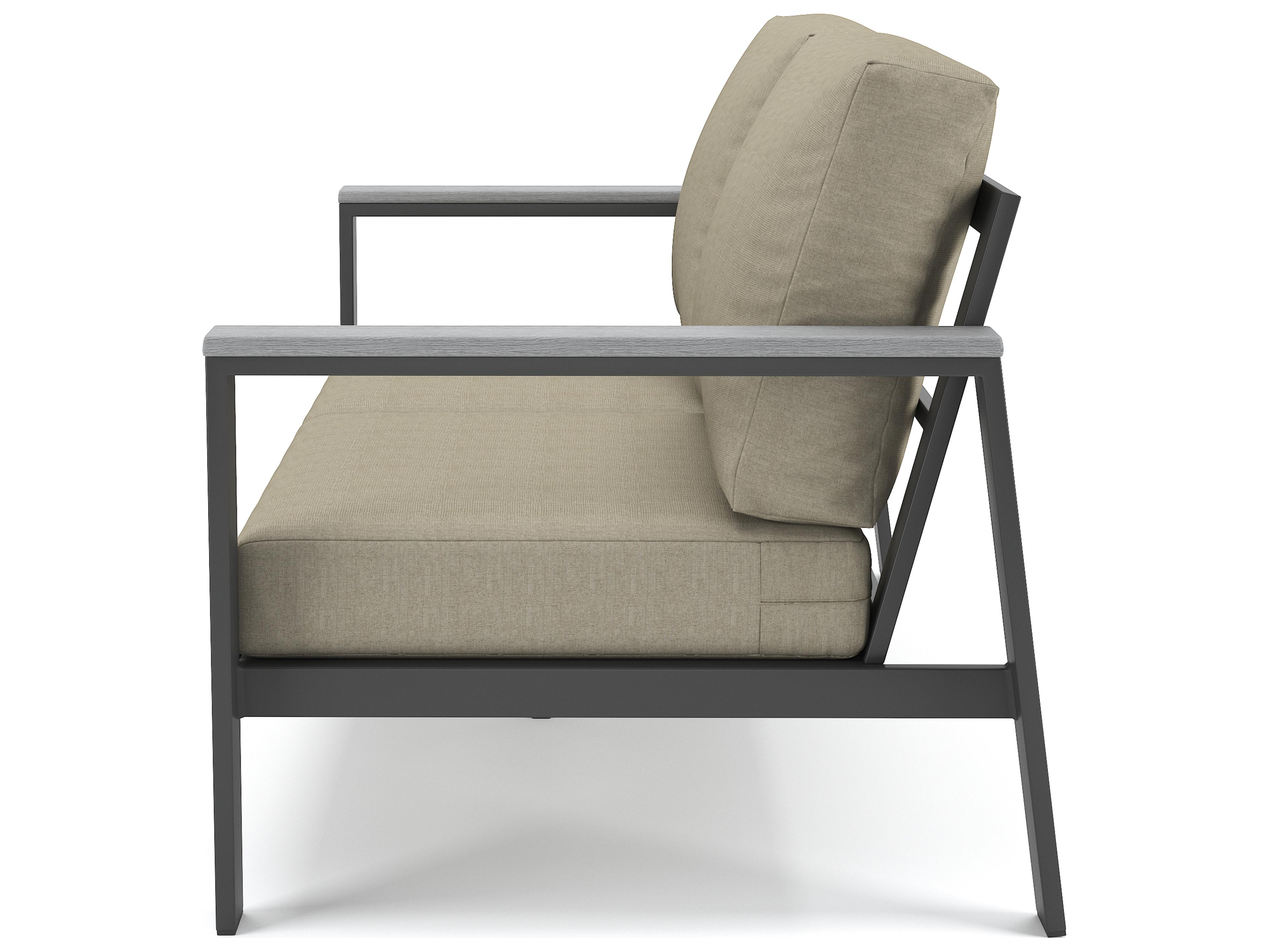 Forever Patio Hanover Slat Aluminum Loveseat with Polytuf Arm