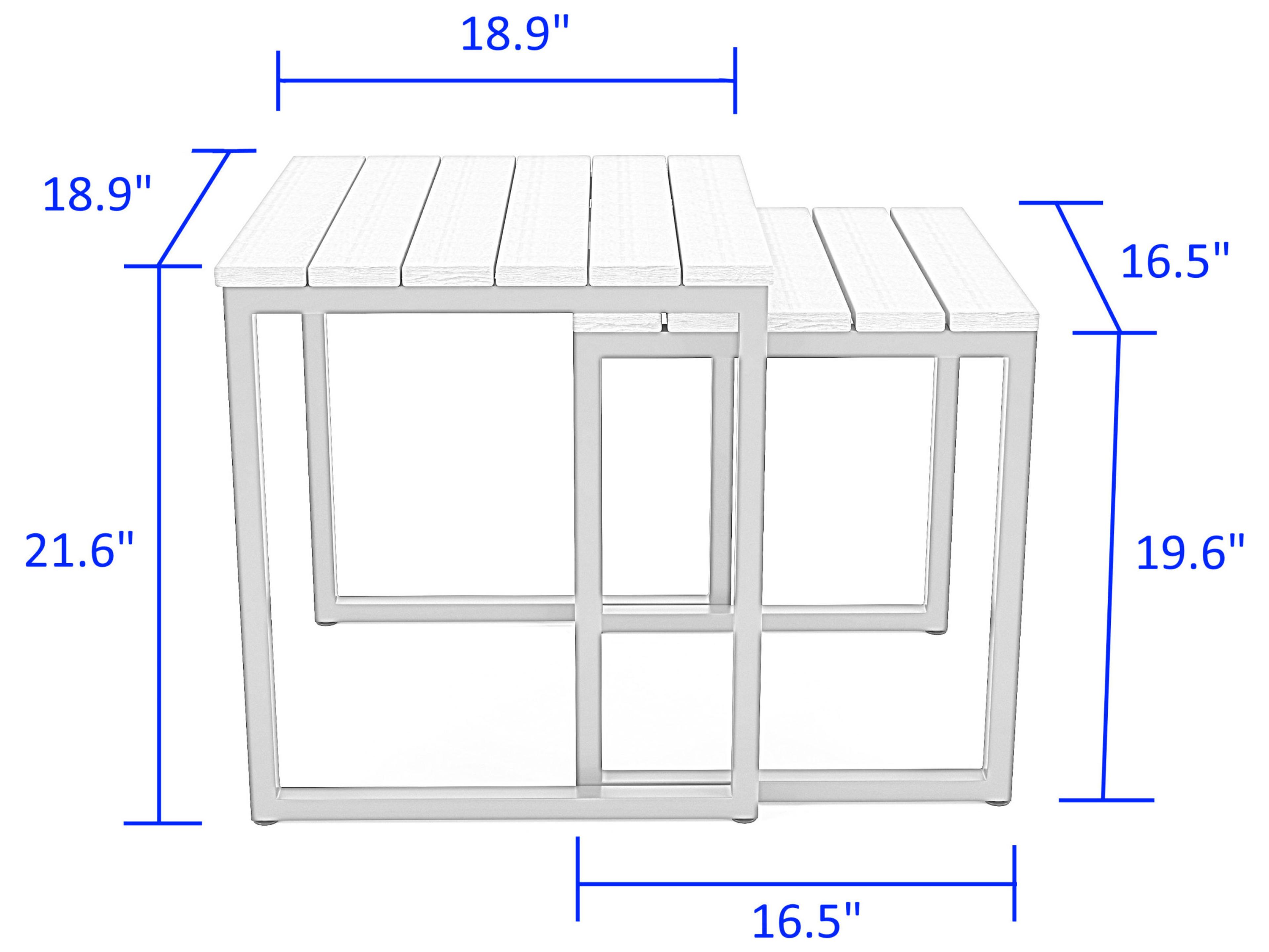 Forever Patio Hanover Slat Aluminum Brown Nesting Tables