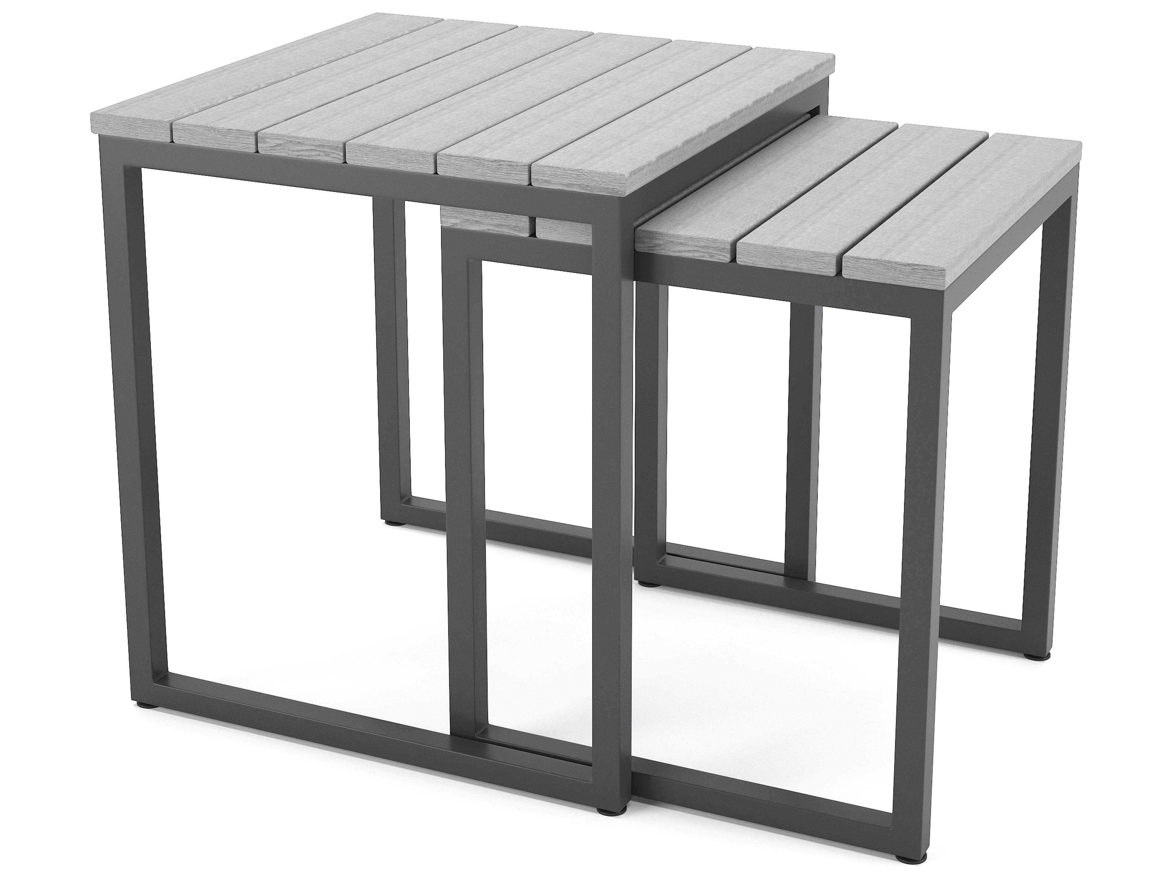 Forever Patio Hanover Slat Aluminum Brown Nesting Tables