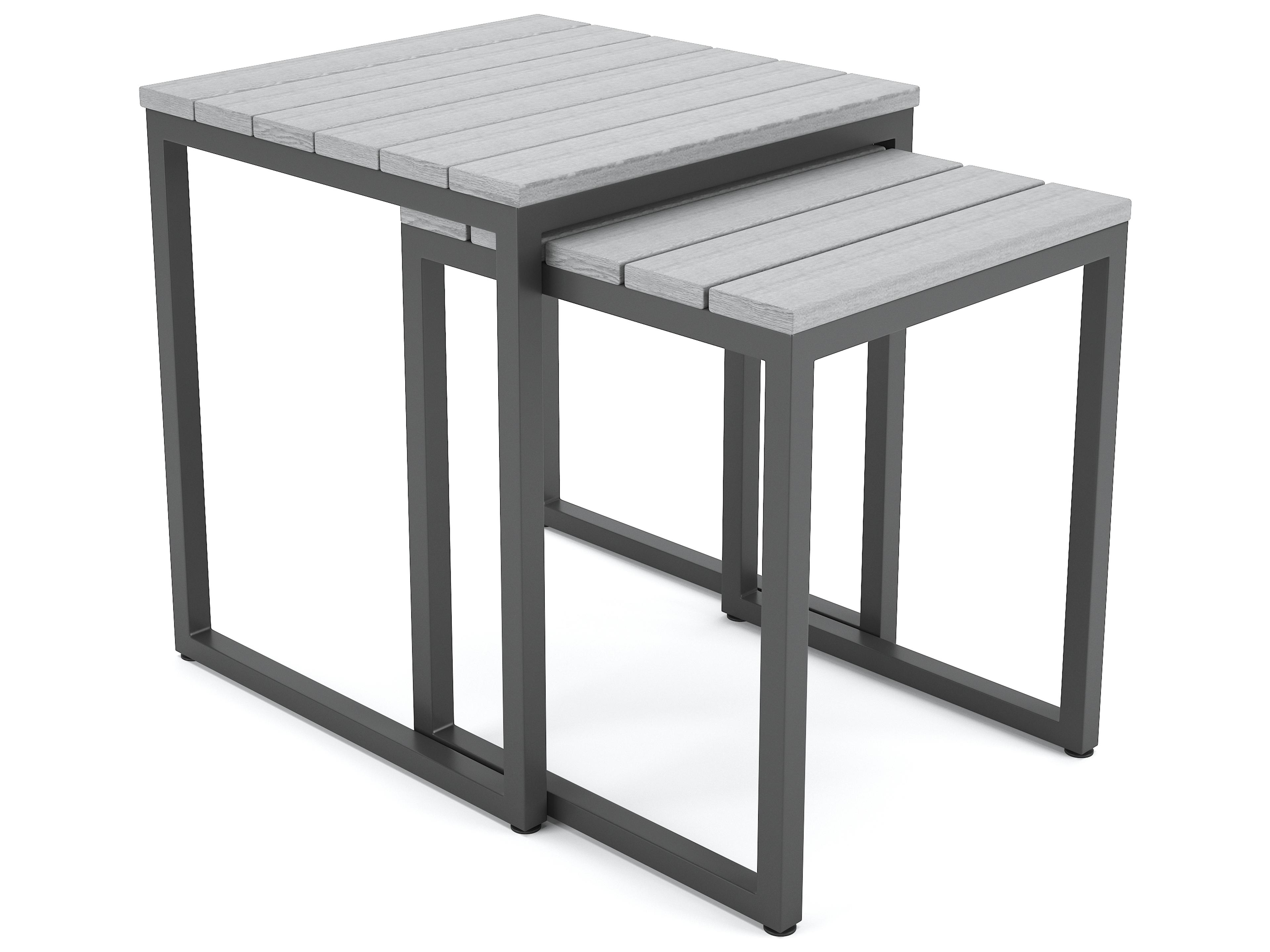 Forever Patio Hanover Slat Aluminum Brown Nesting Tables