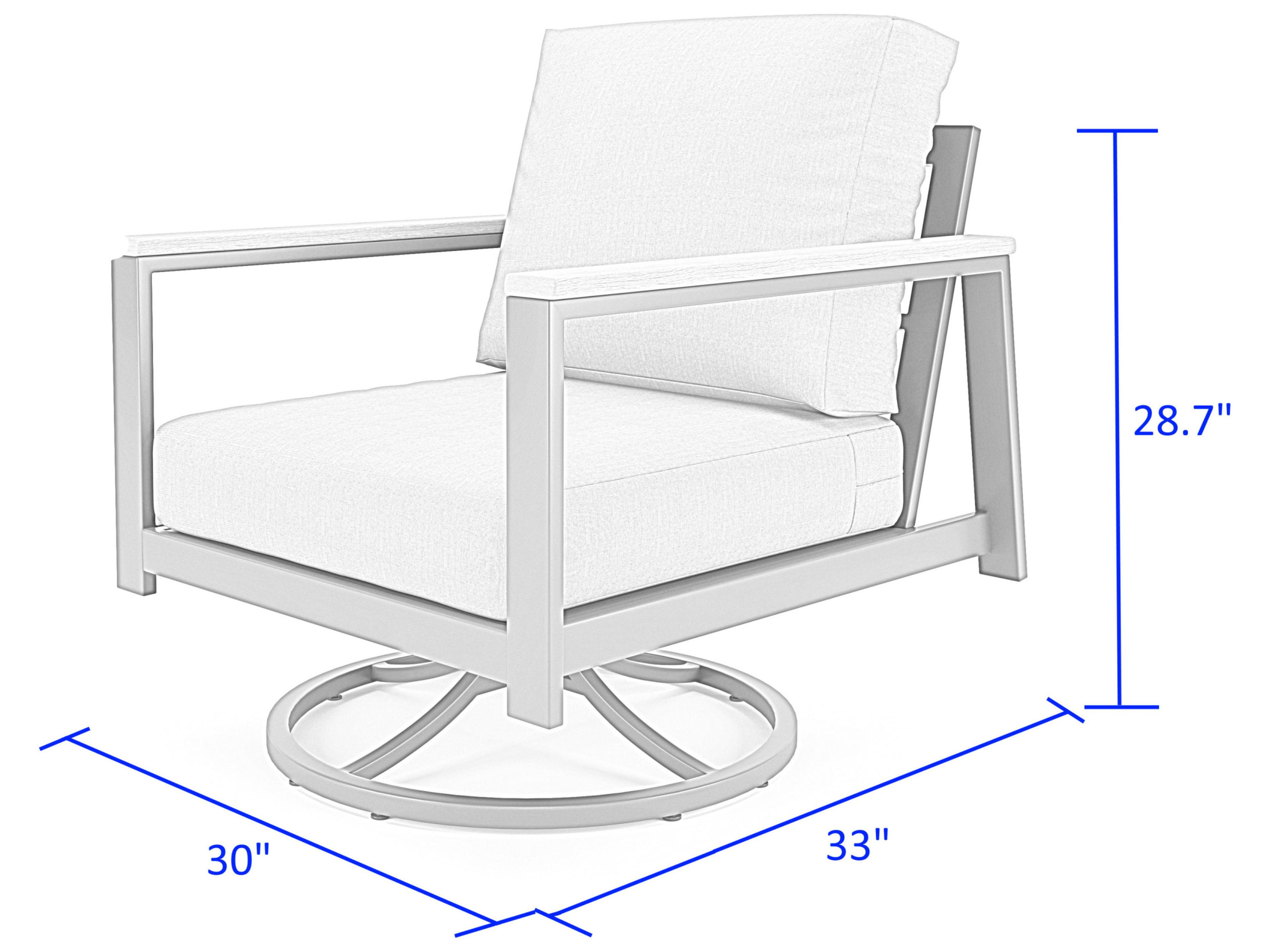 Forever Patio Hanover Slat Aluminum Swivel Rocker Lounge Chair with Polytuf Arm