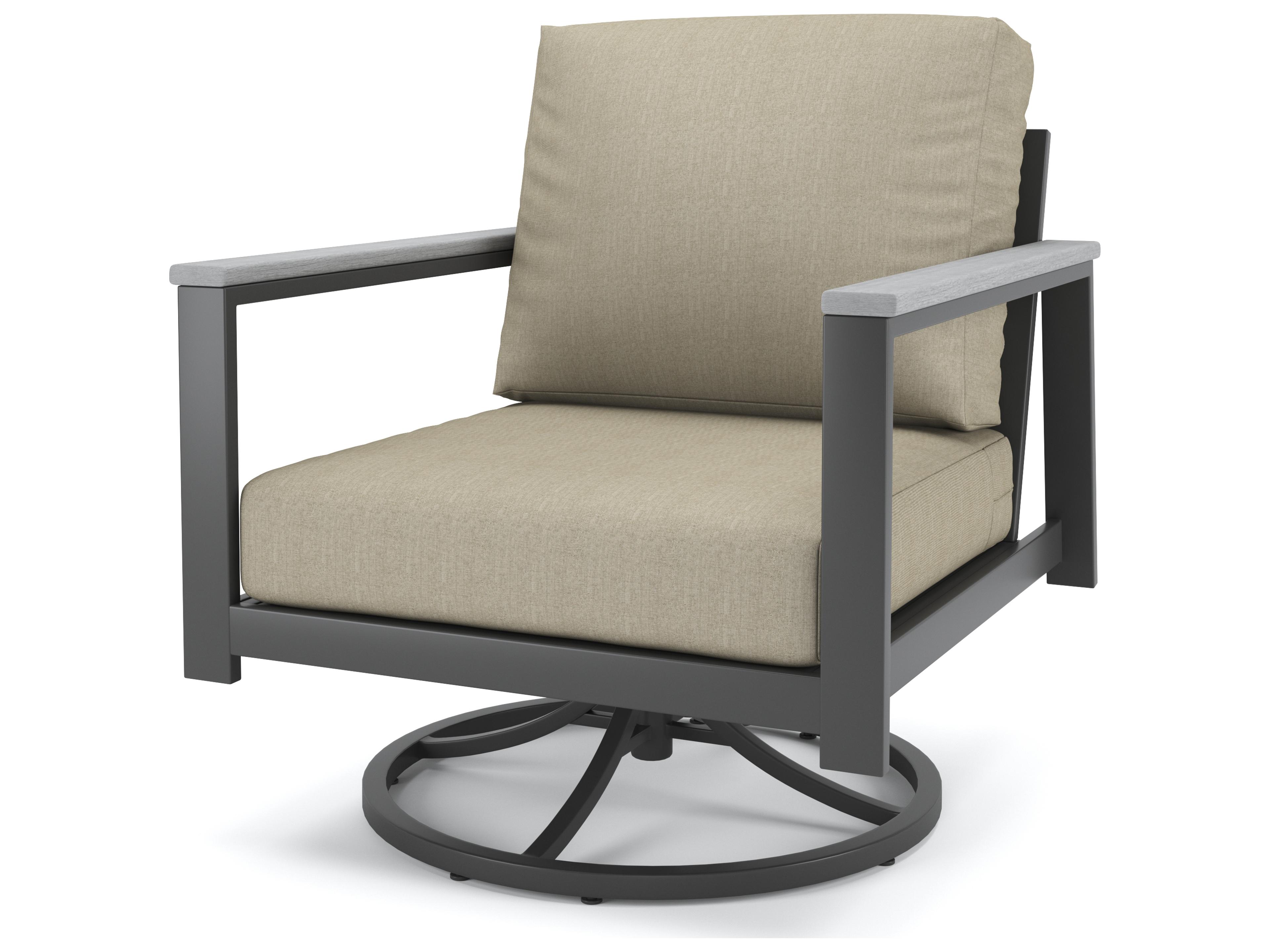 Forever Patio Hanover Slat Aluminum Swivel Rocker Lounge Chair with Polytuf Arm
