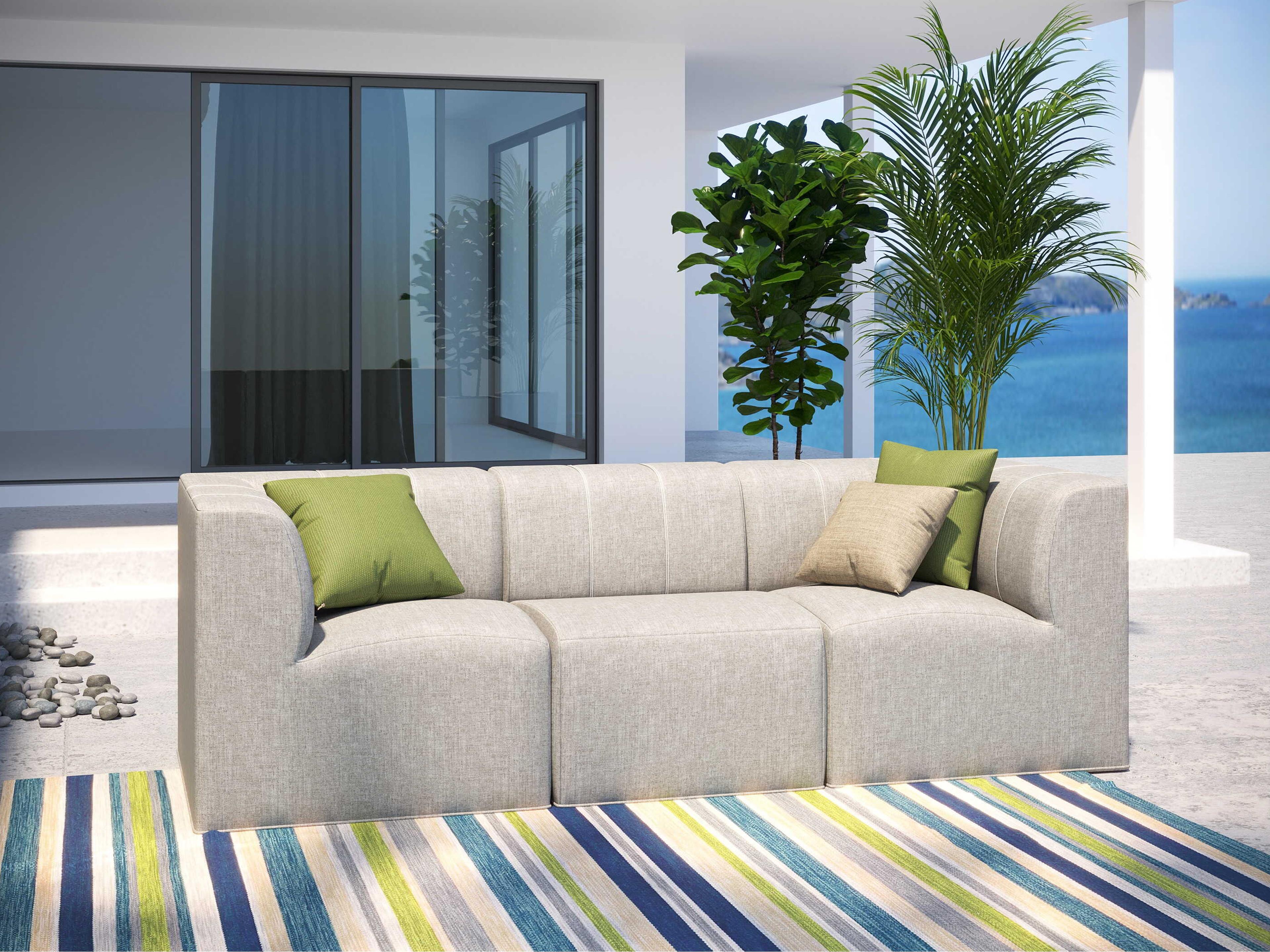 Forever Patio Murano Teak Poly 3 Piece Sectional Lounge Set