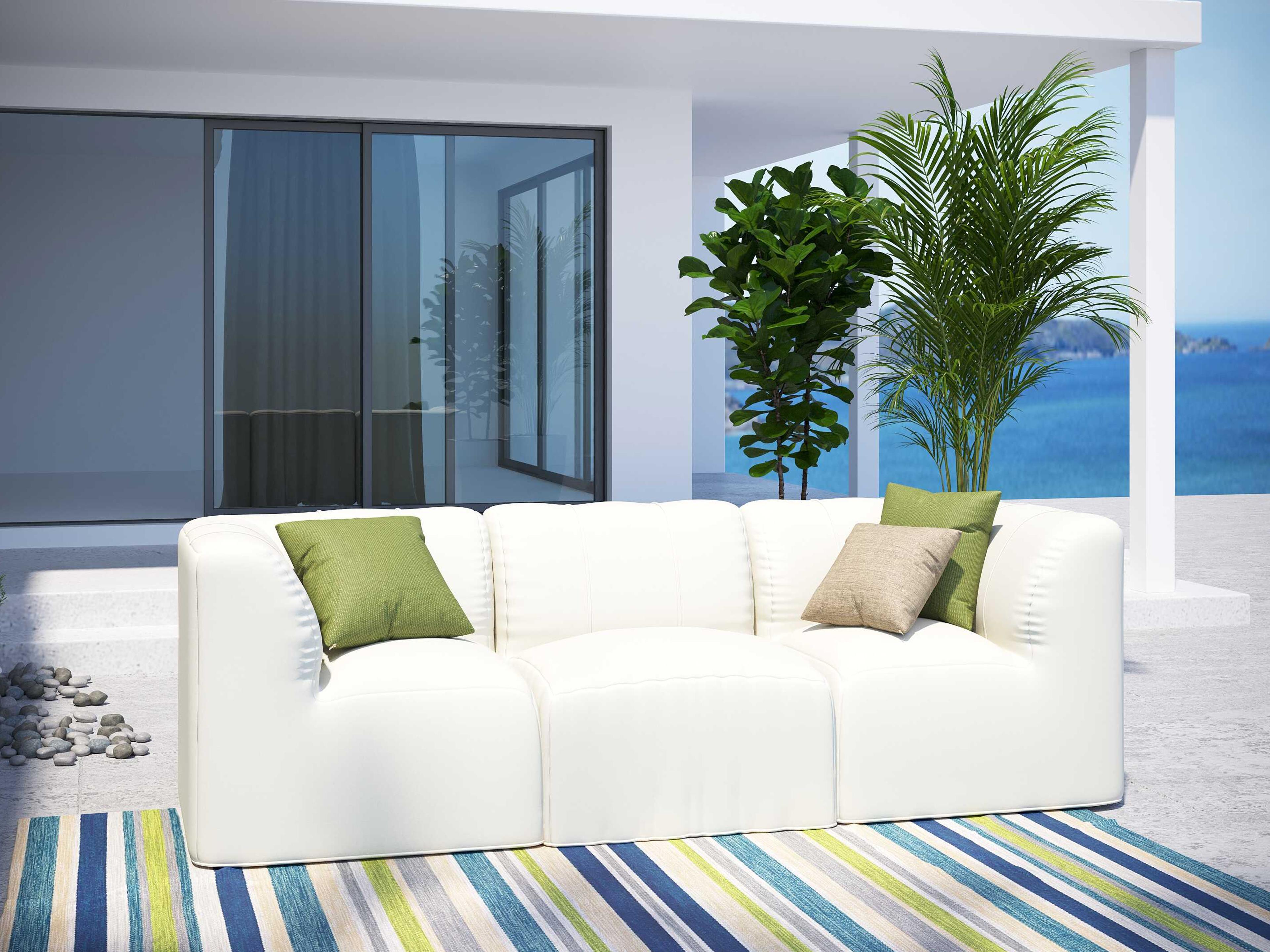 Forever Patio Murano Teak Poly 3 Piece Sectional Lounge Set