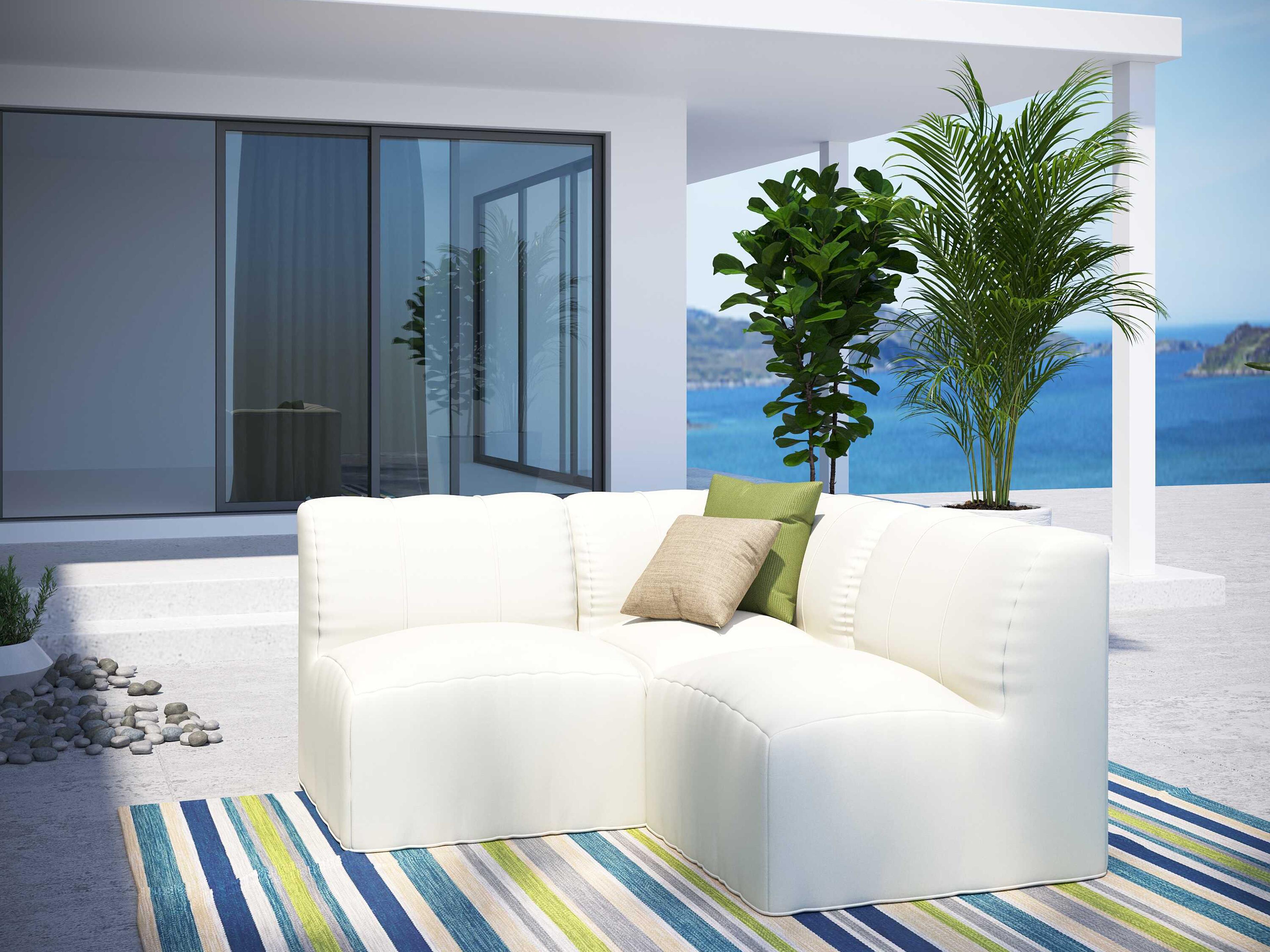 Forever Patio Murano Teak Poly 3 Piece Sectional Lounge Set