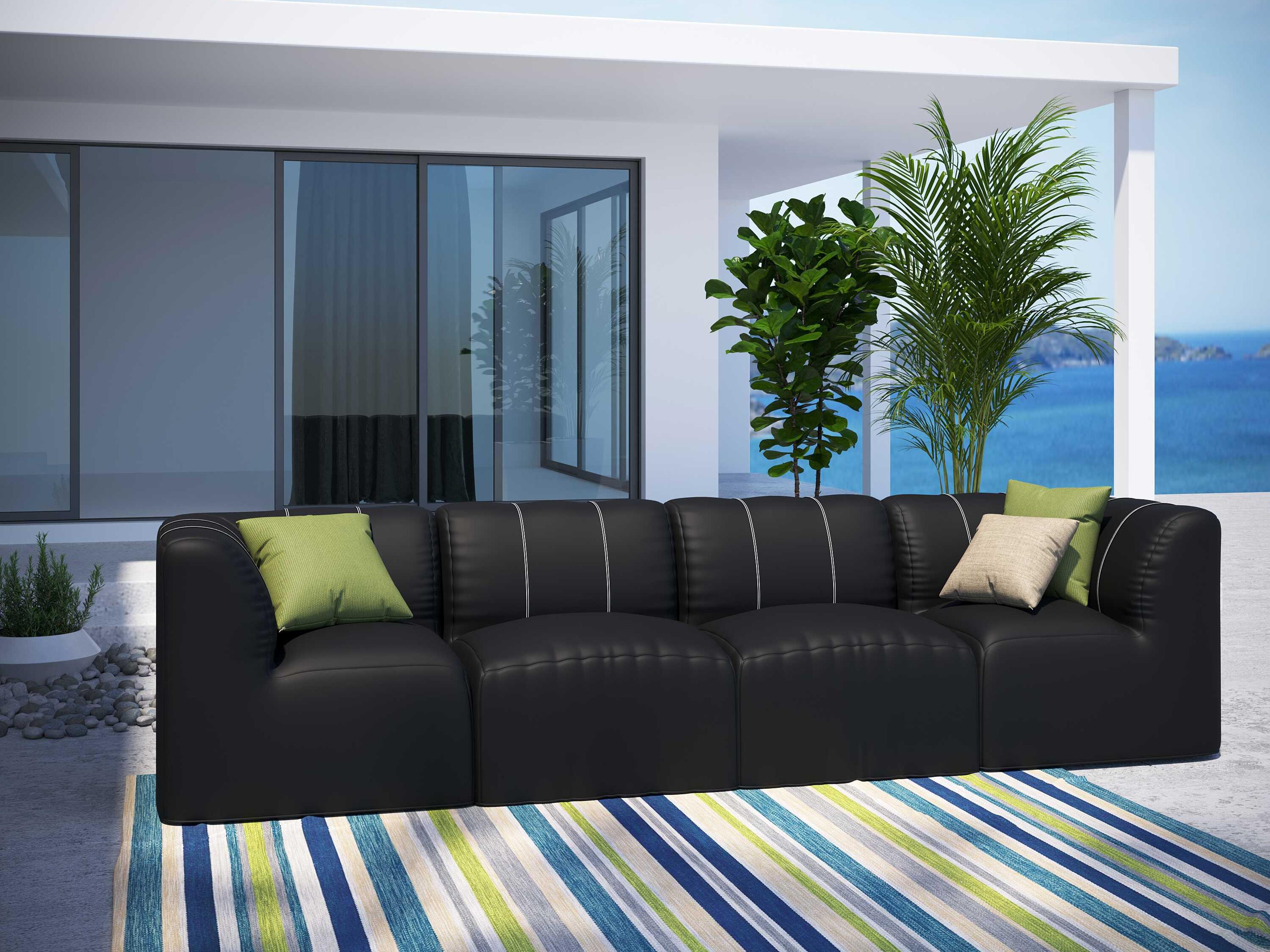 Murano Teak Poly 4 Piece Sectional Lounge Set