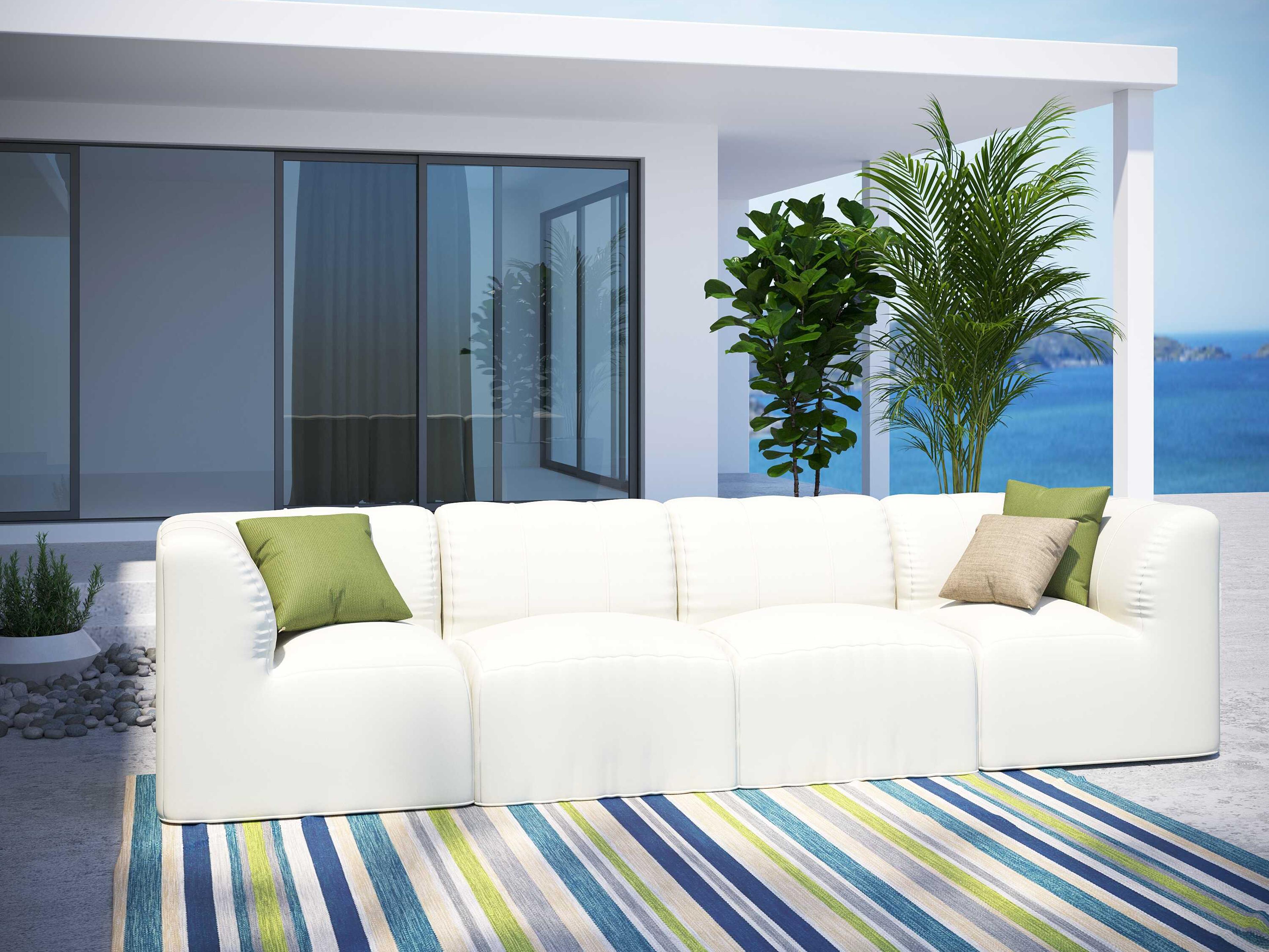 Forever Patio Murano Teak Poly 4 Piece Sectional Lounge Set