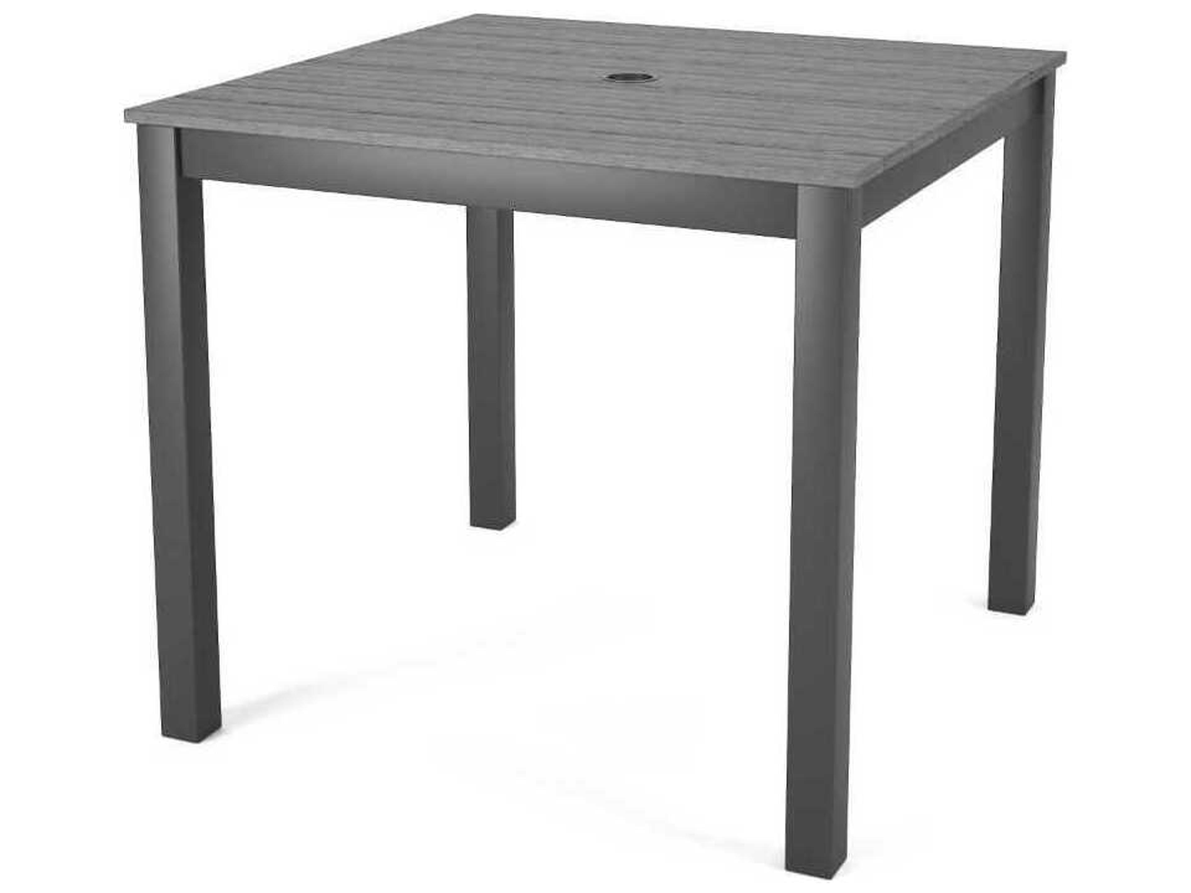Ravello Dark Aluminum Square Duraboard Top Dining Table