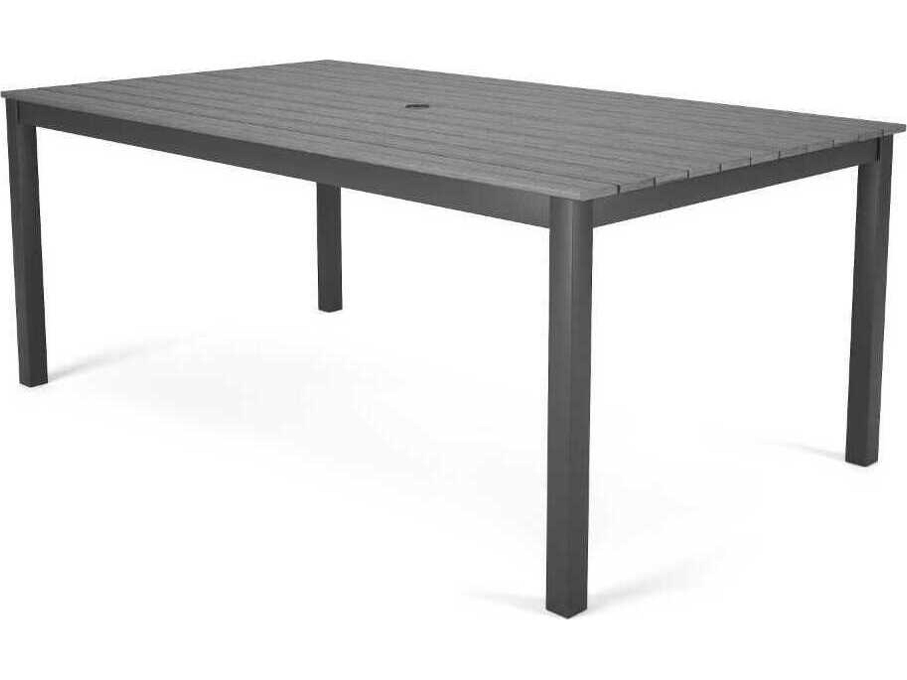 Forever Patio Ravello Dark Aluminum Rectangular Duraboard Top Dining Table