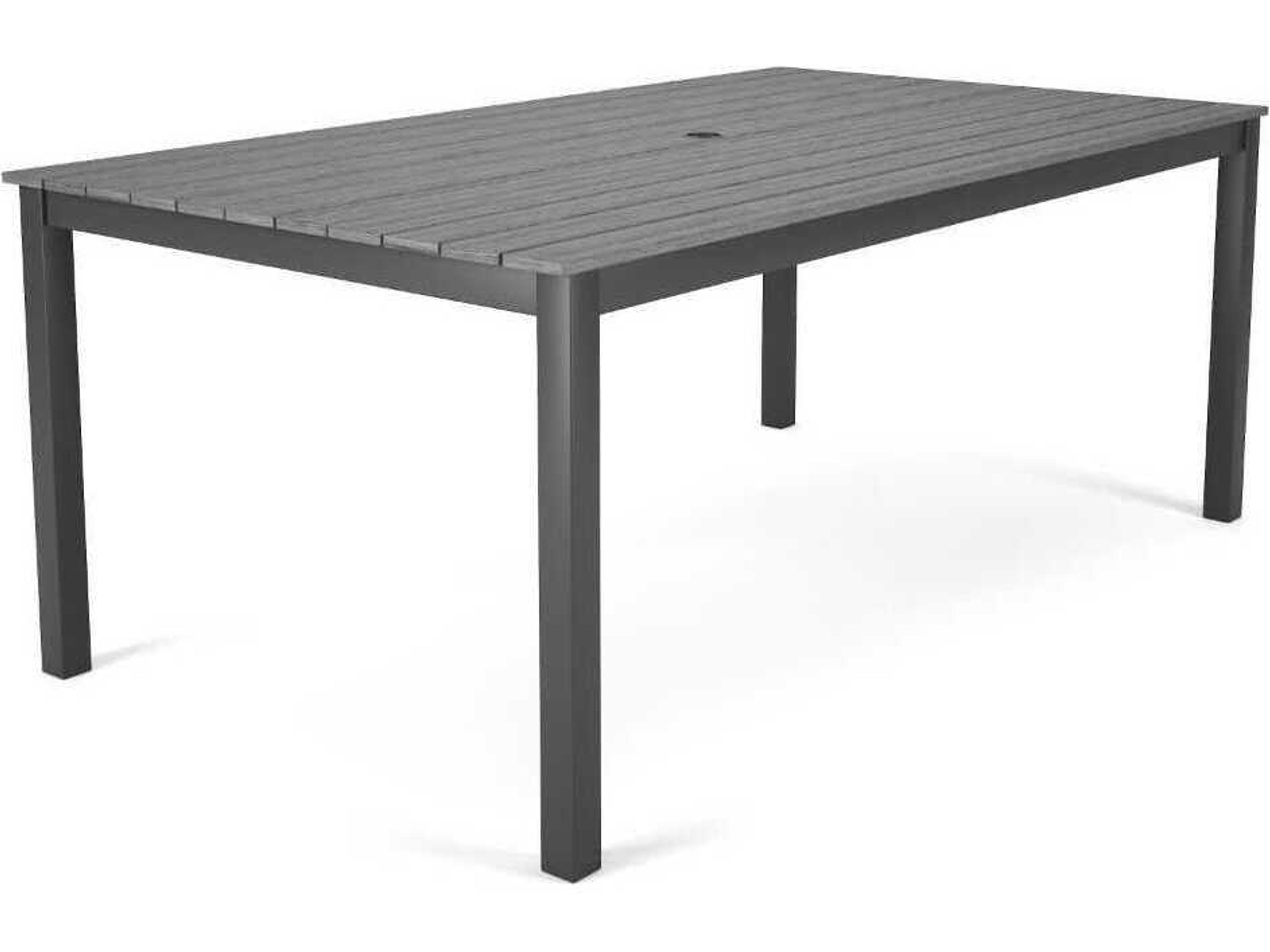 Forever Patio Ravello Dark Aluminum Rectangular Duraboard Top Dining Table
