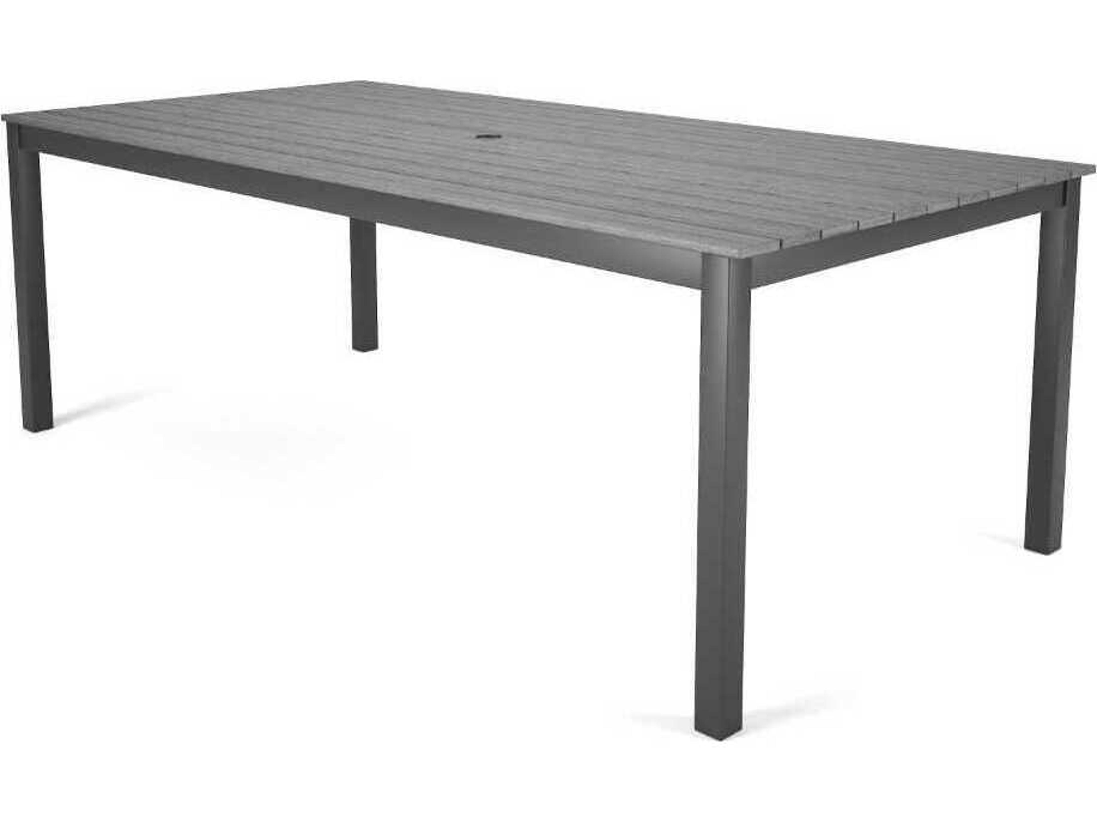 Forever Patio Ravello Dark Aluminum Rectangular Duraboard Top Dining Table