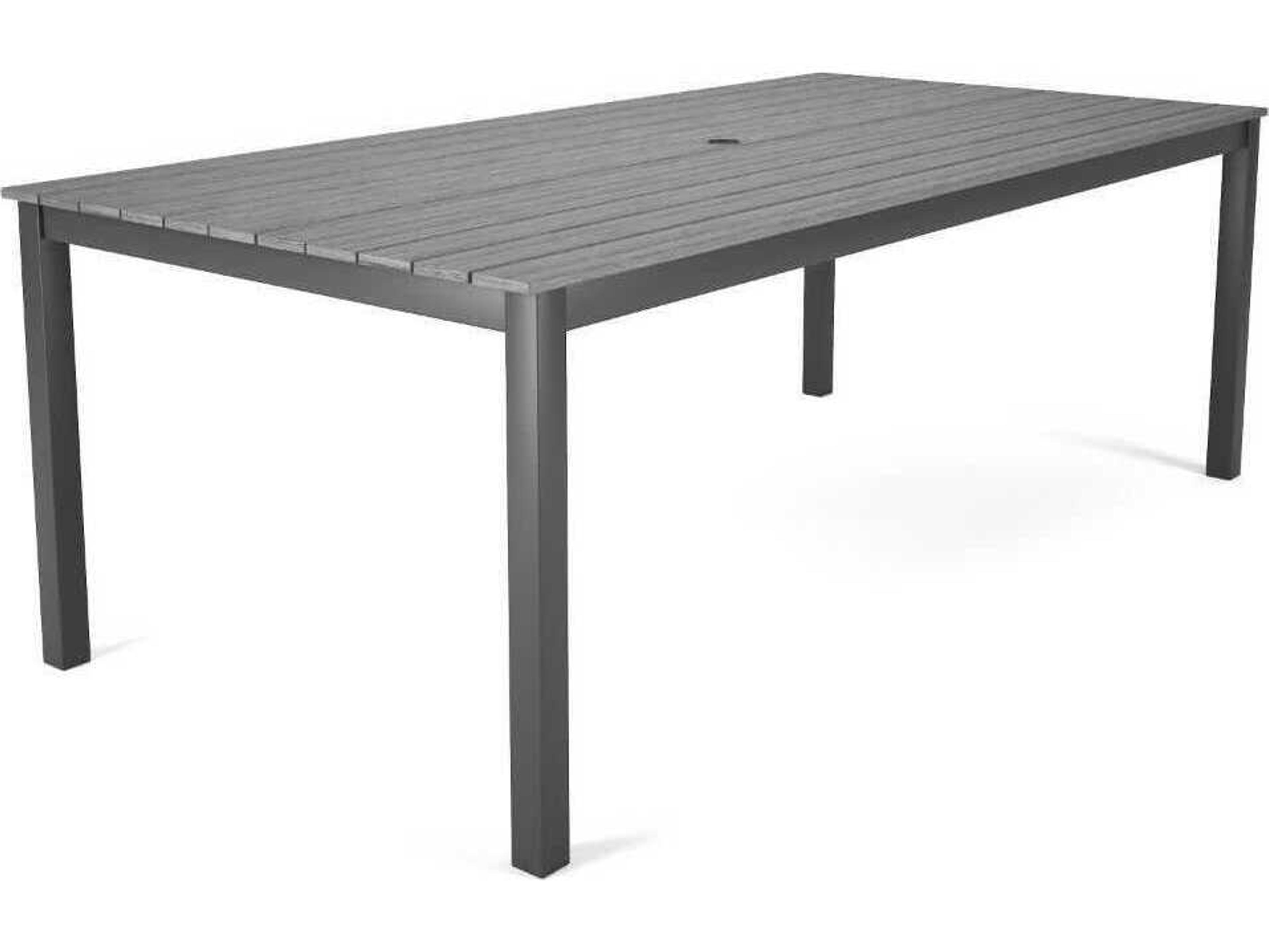 Forever Patio Ravello Dark Aluminum Rectangular Duraboard Top Dining Table
