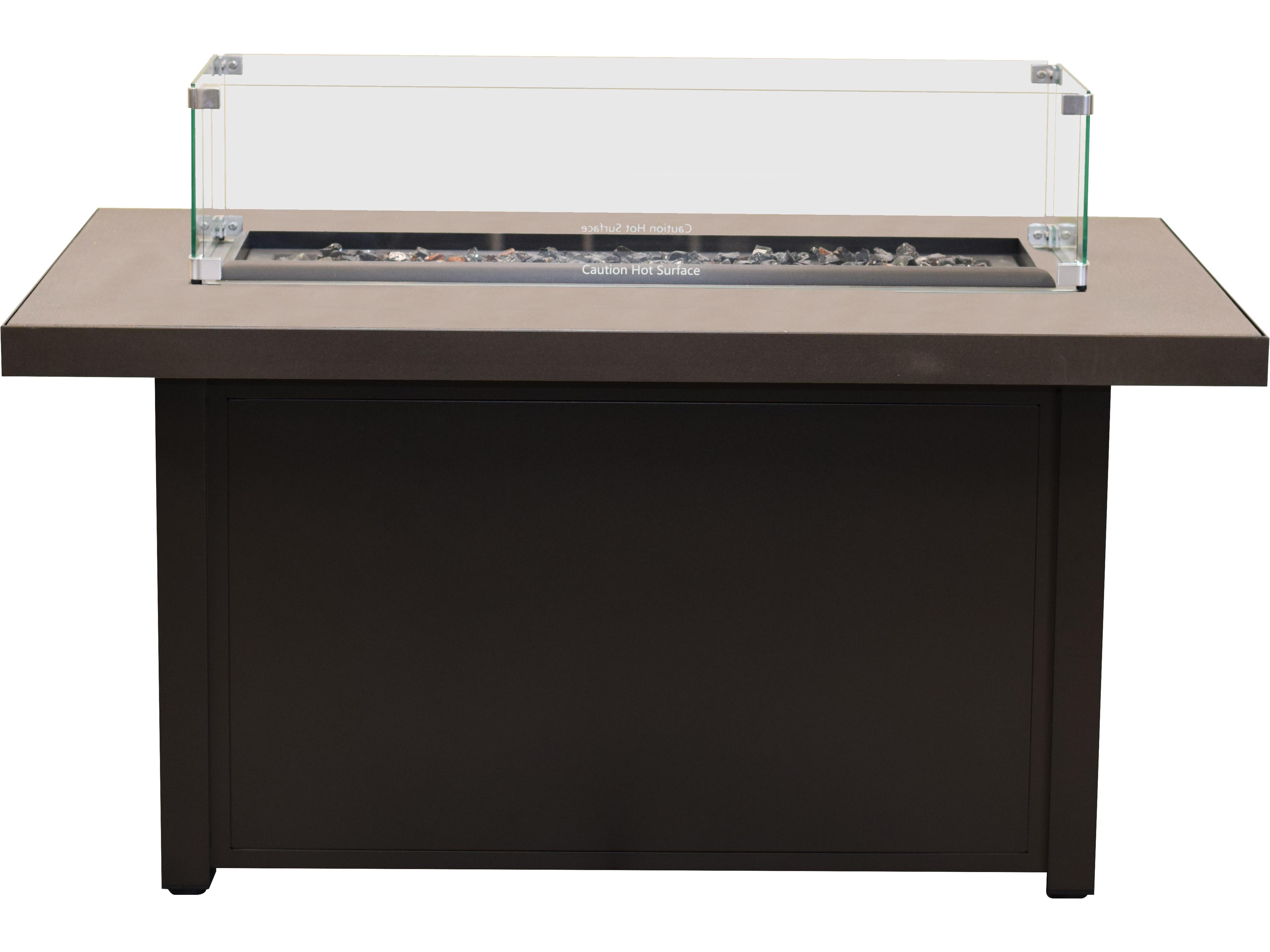 Universal Aluminum Black Rectangular Fire Pit Table with Cal Sil Top