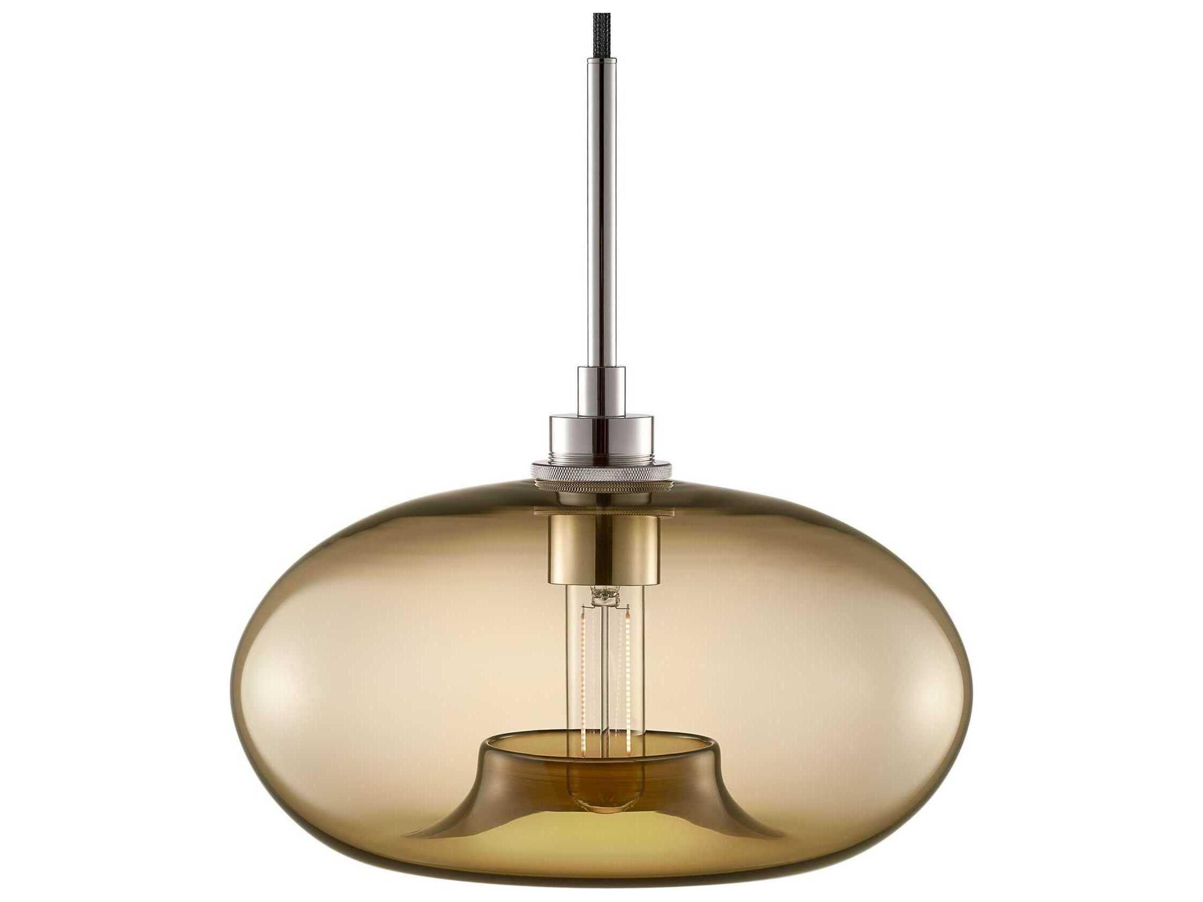 Niche Silica Aurora 1-Light Smoke Yellow Round Mini Pendant