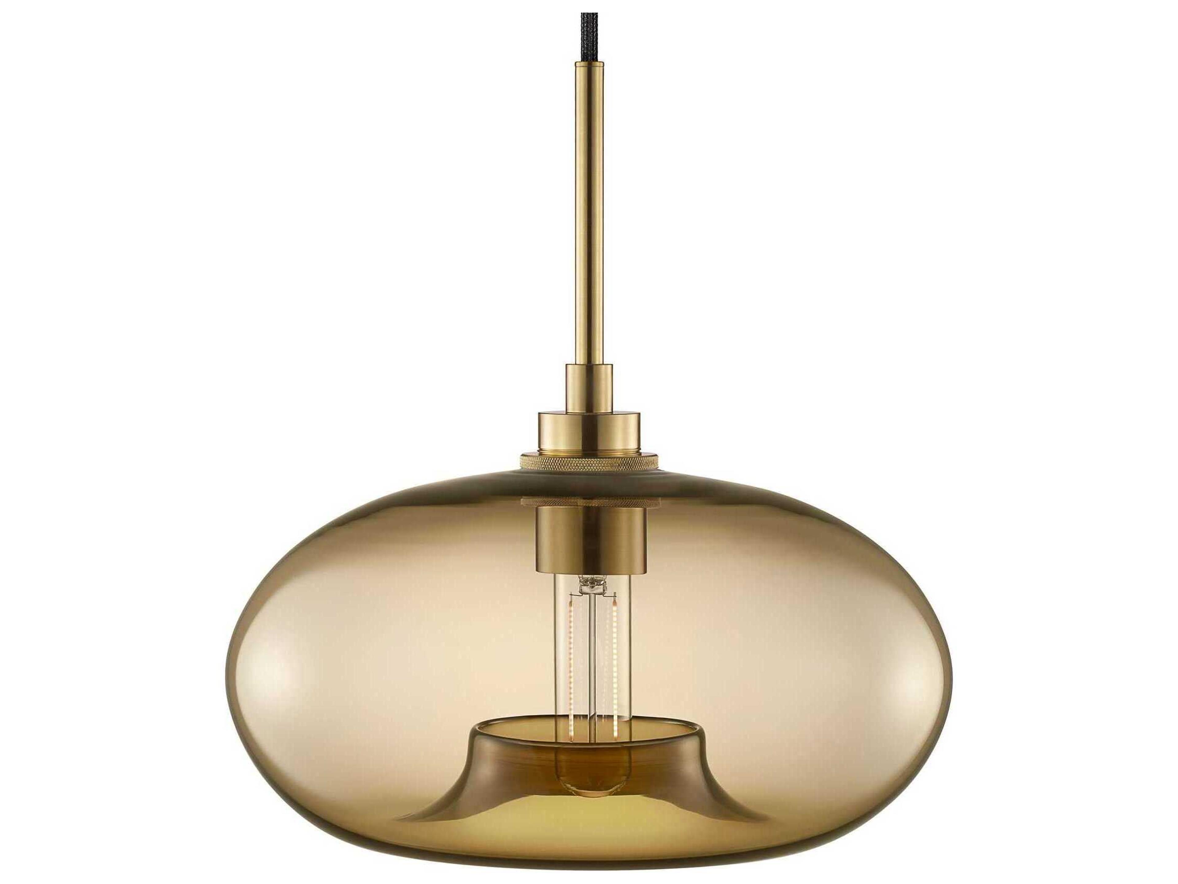 Niche Silica Aurora 1-Light Smoke Yellow Round Mini Pendant