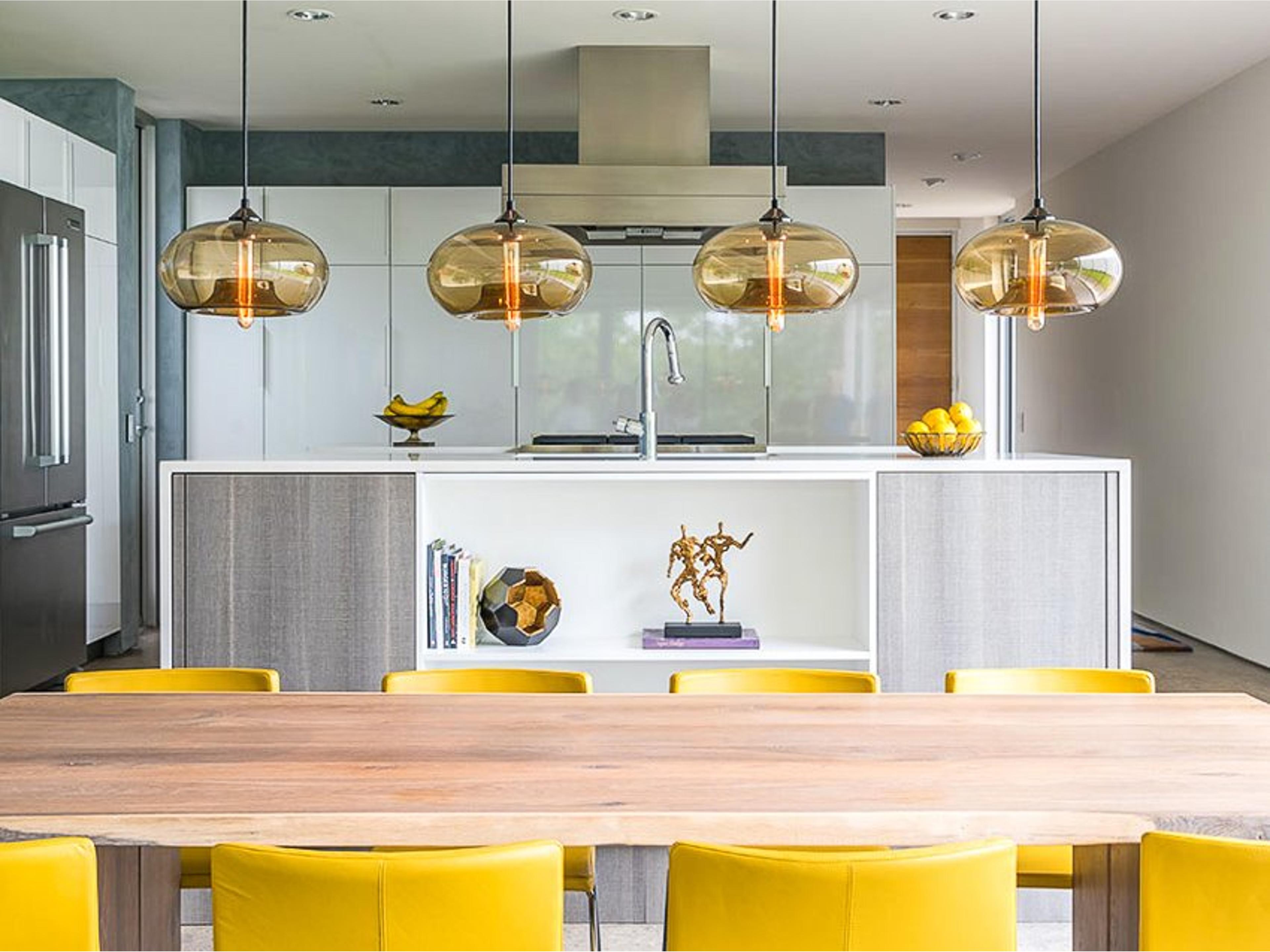 Niche Silica Aurora 1-Light Smoke Yellow Round Mini Pendant