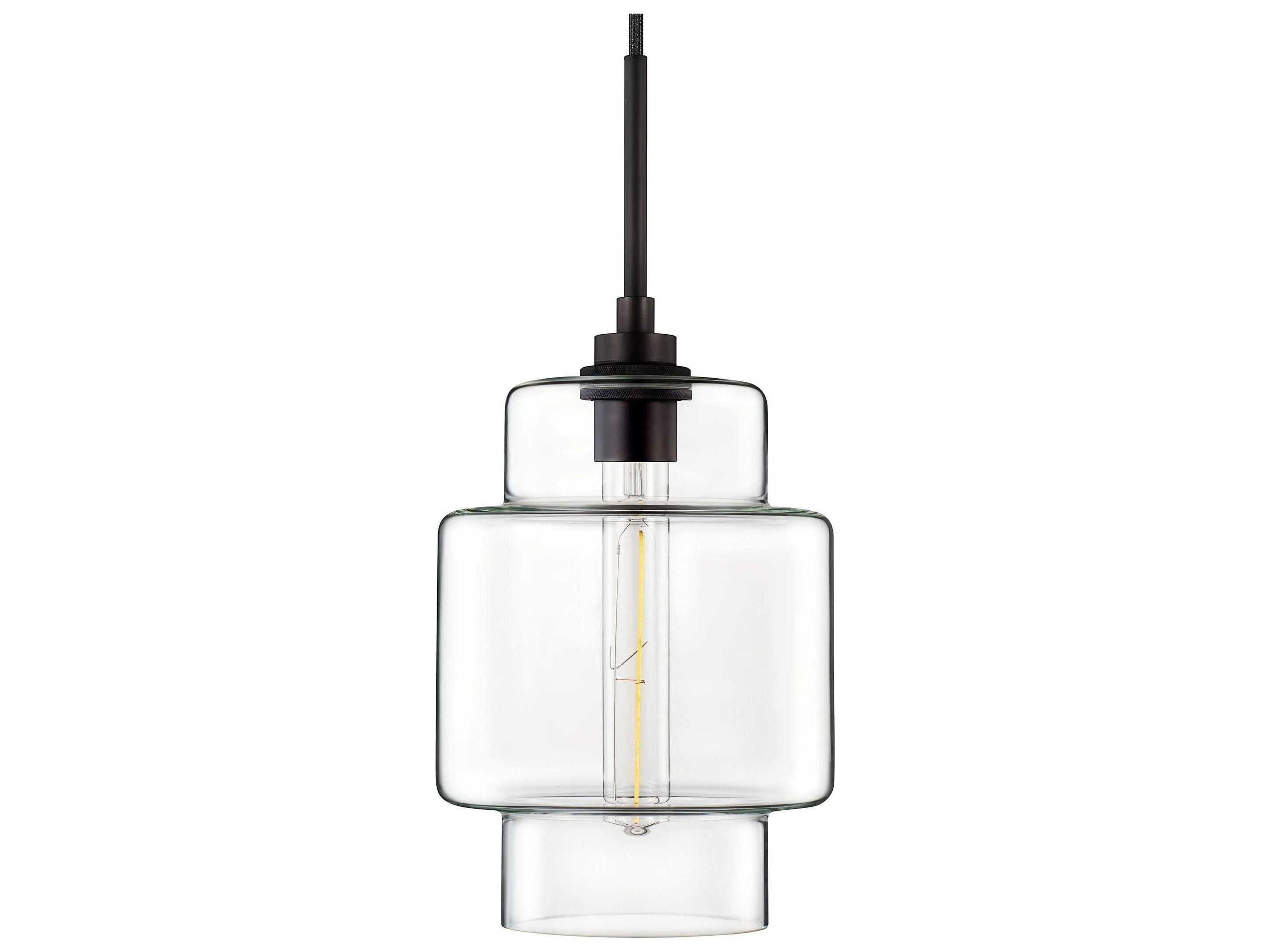 Crystalline Axia 1-Light Clear Tiered Mini Pendant