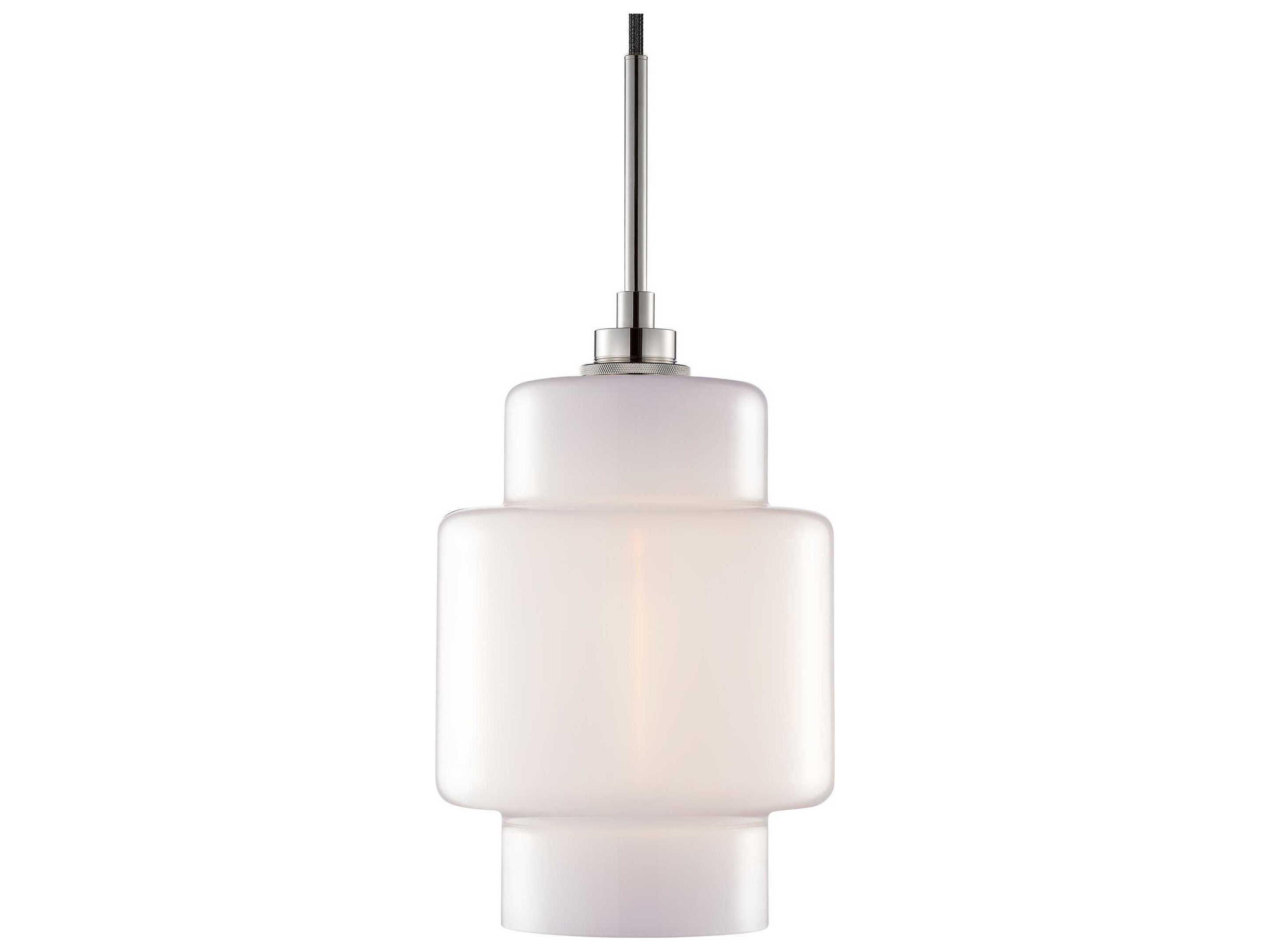 Niche Crystalline Axia 1-Light Opaline White Tiered Mini Pendant