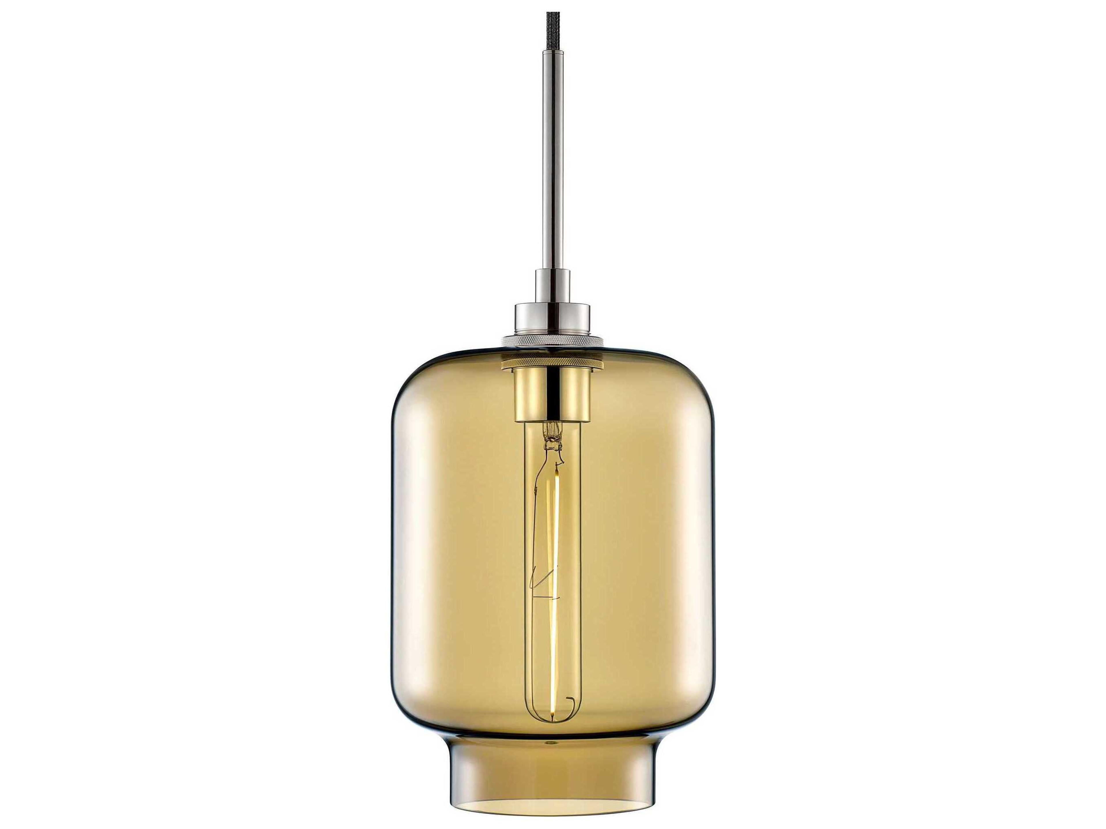 Niche Crystalline Calla 1-Light Smoke Yellow Mini Pendant