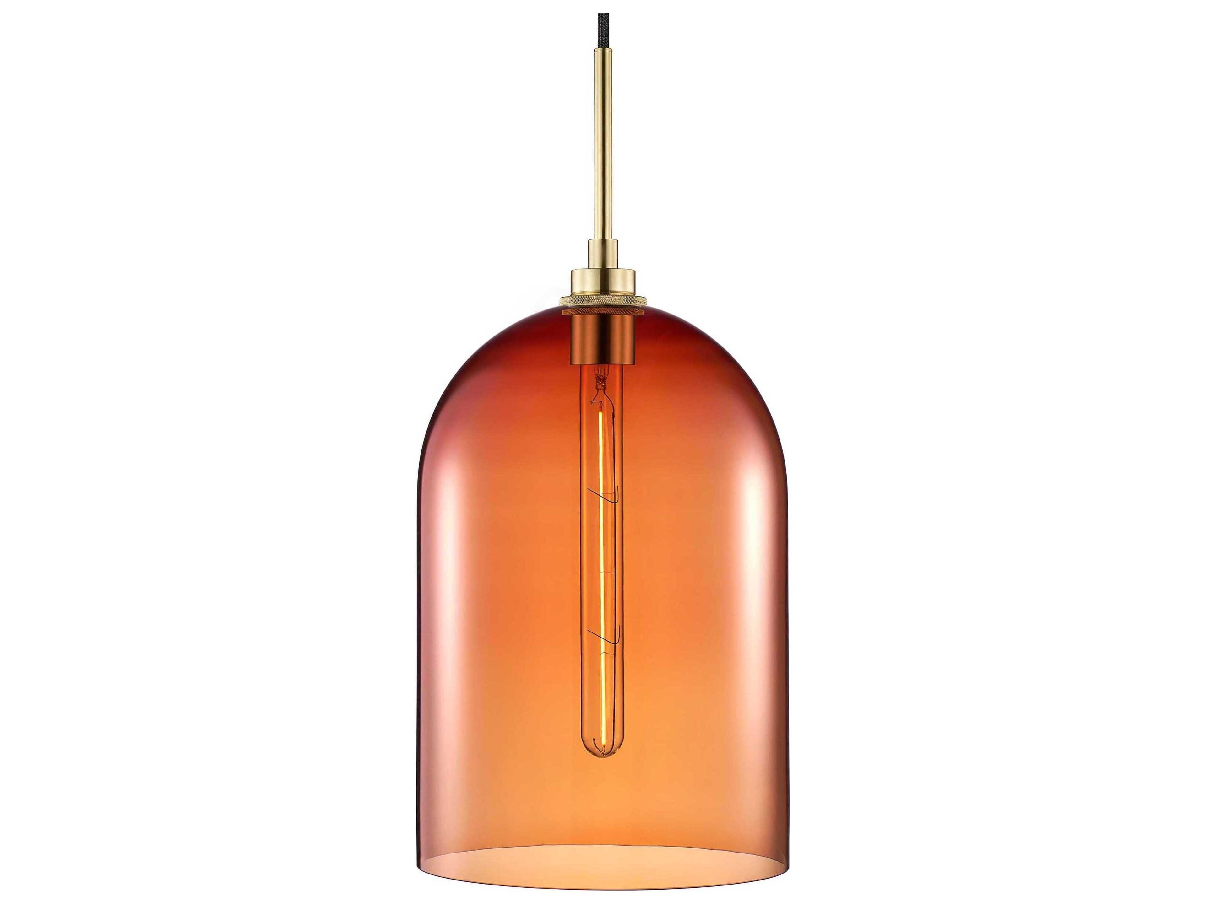 Niche Cloche Grand 1-Light Cardinal Orange Bell Mini Pendant