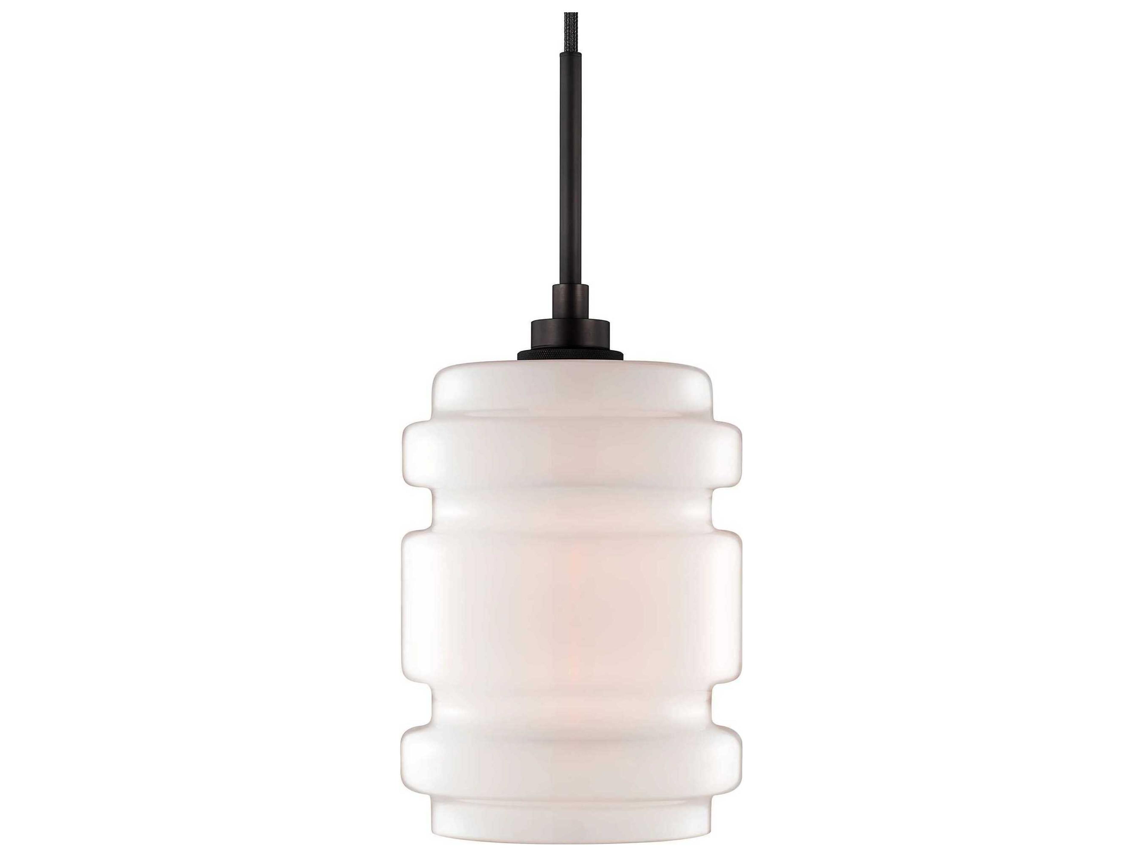 Crystalline Delinea 1-Light Opaline White Cylinder Mini Pendant