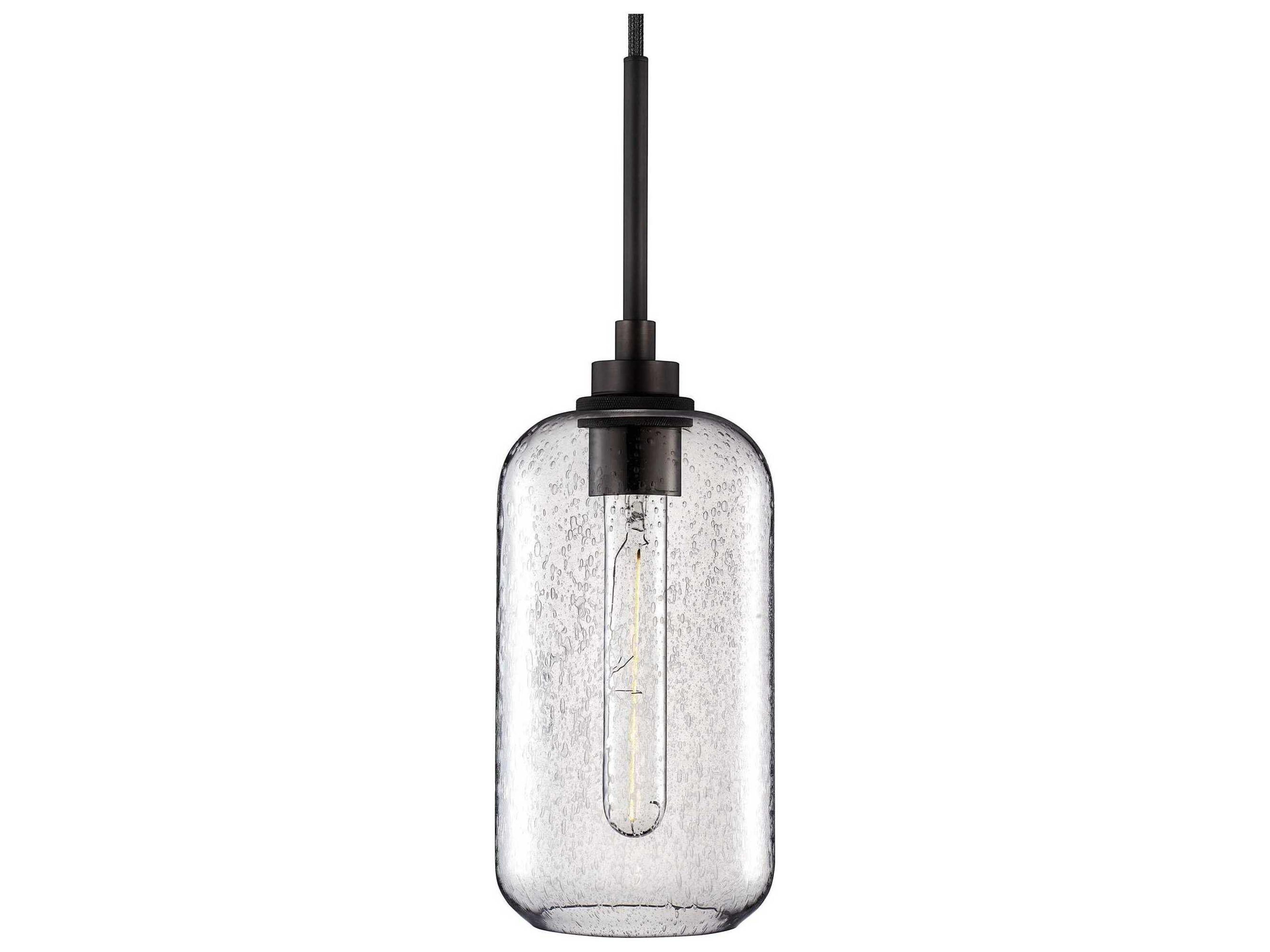 Helio 1-Light Effervescent Gray Cylinder Mini Pendant