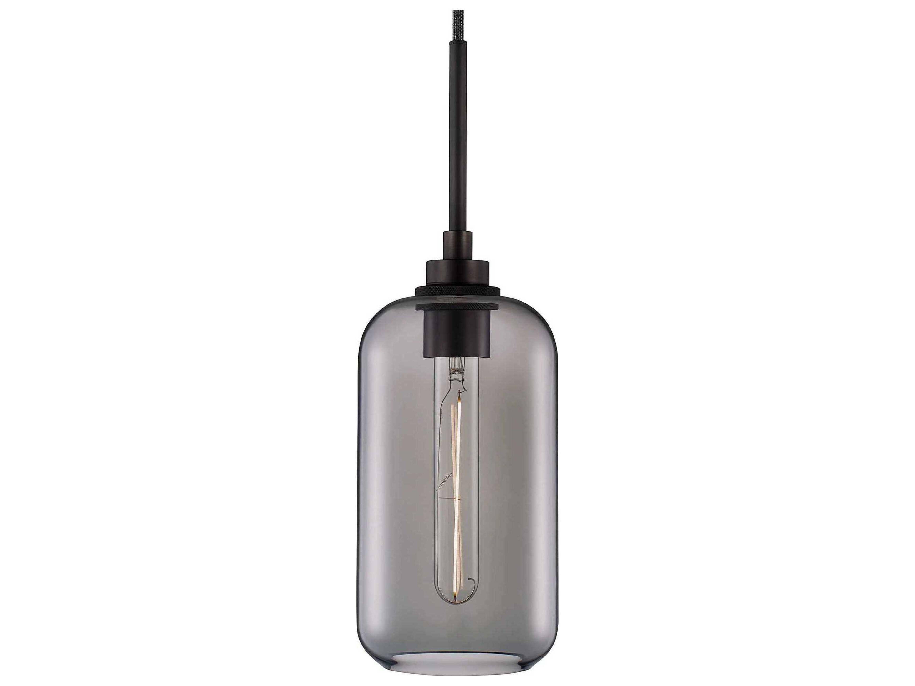 Helio 1-Light Gray Cylinder Mini Pendant