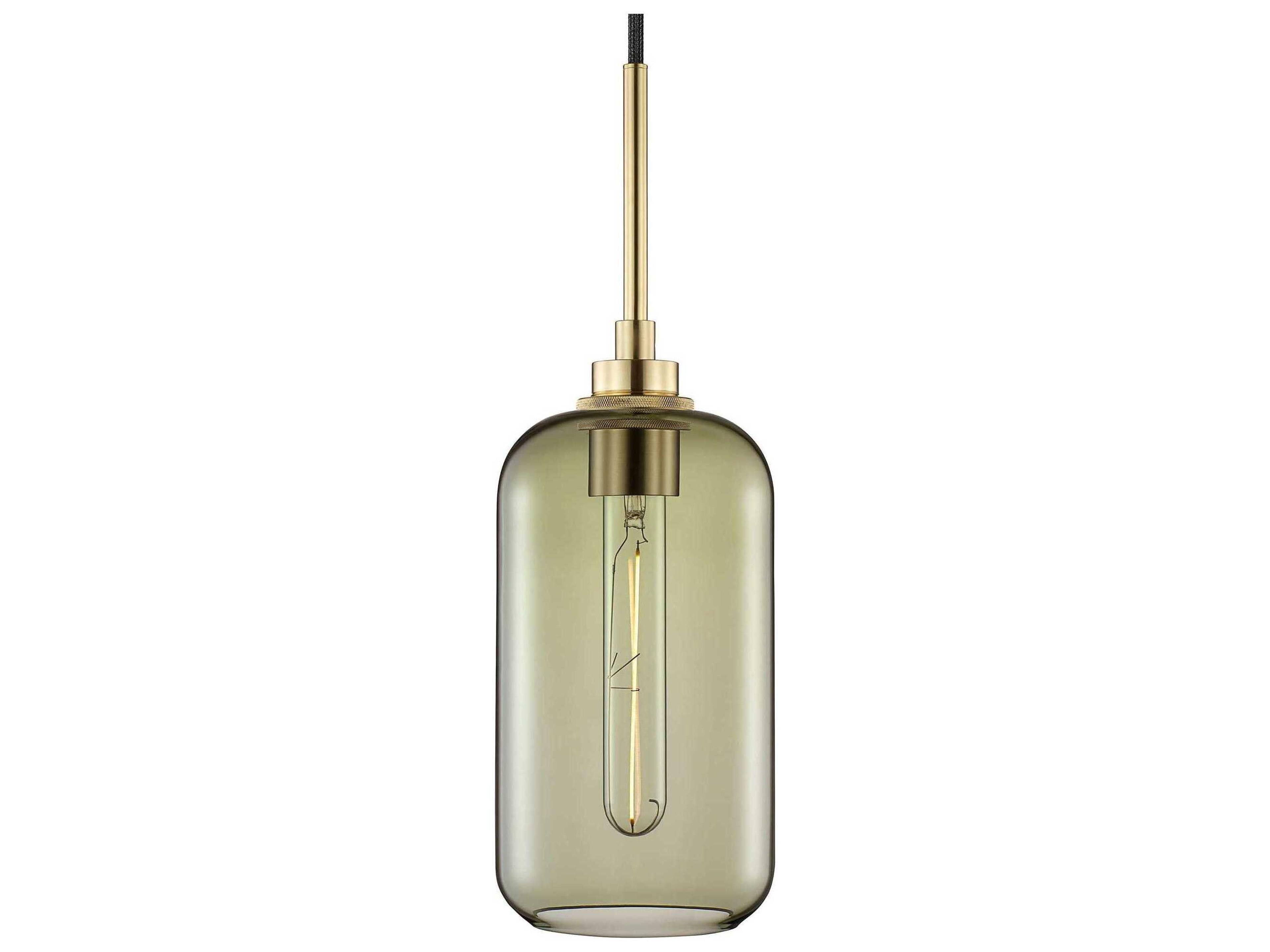 Niche Helio 1-Light Moss Green Cylinder Mini Pendant