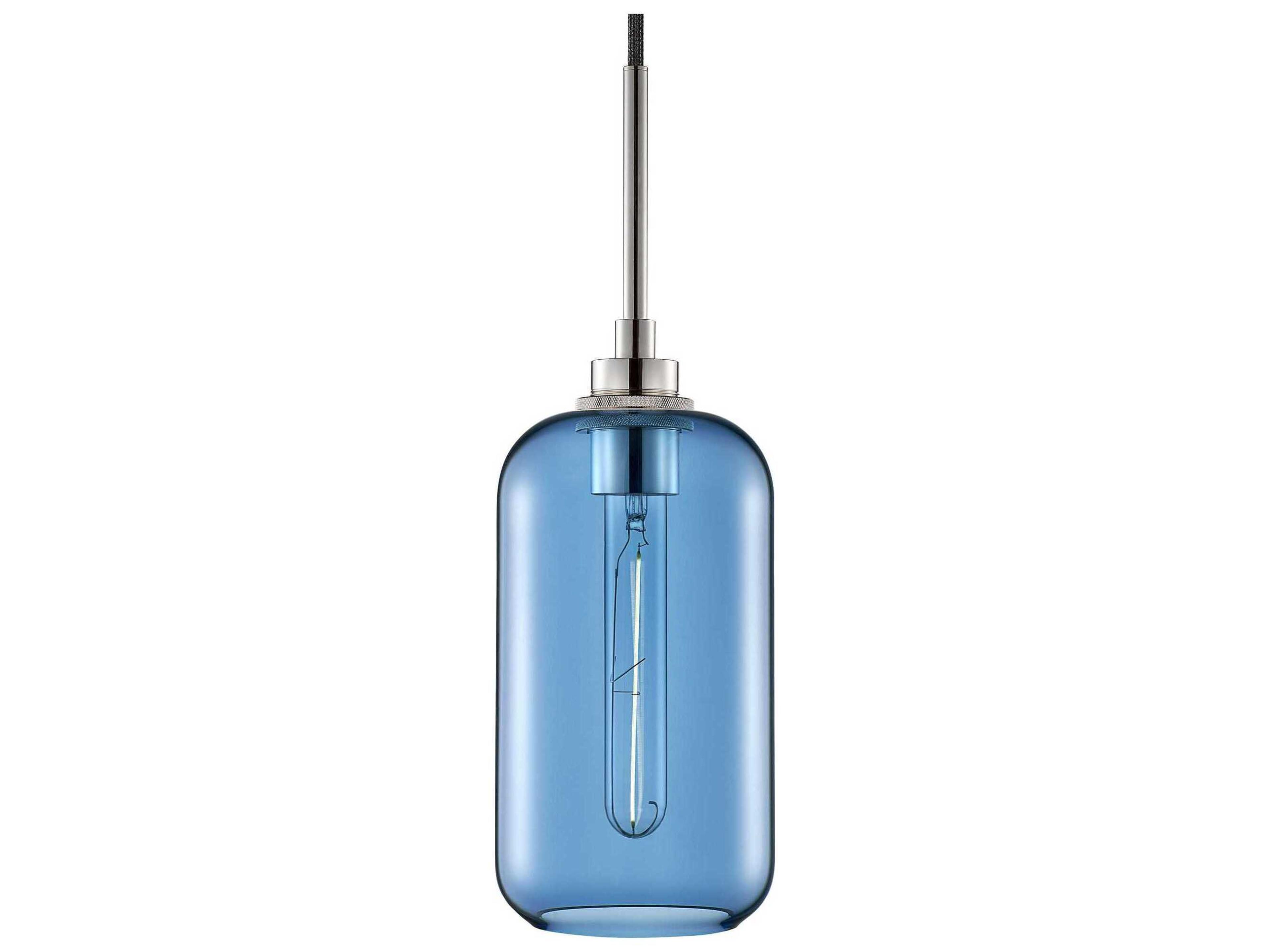 Niche Helio 1-Light Sapphire Blue Cylinder Mini Pendant