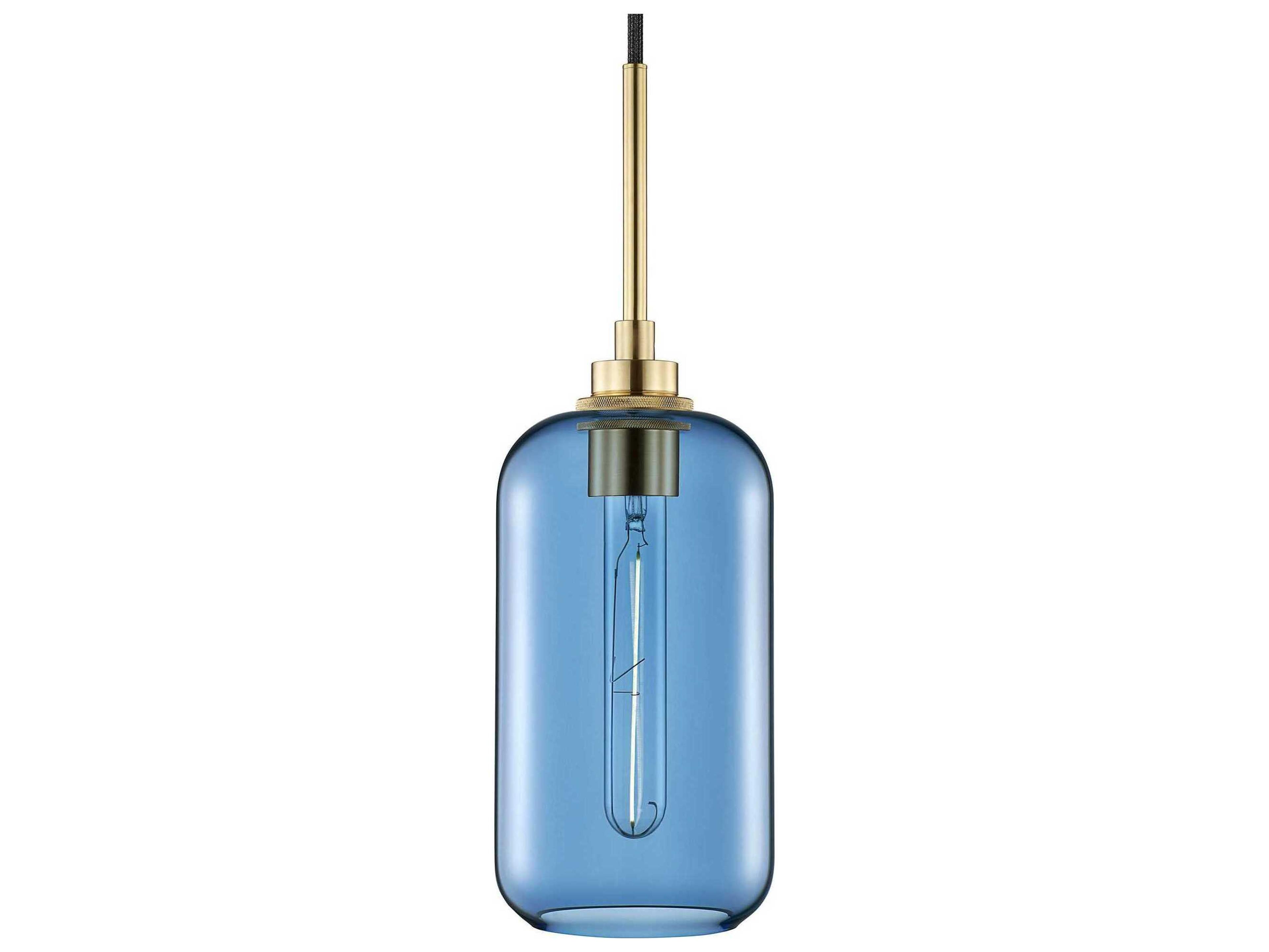 Niche Helio 1-Light Sapphire Blue Cylinder Mini Pendant